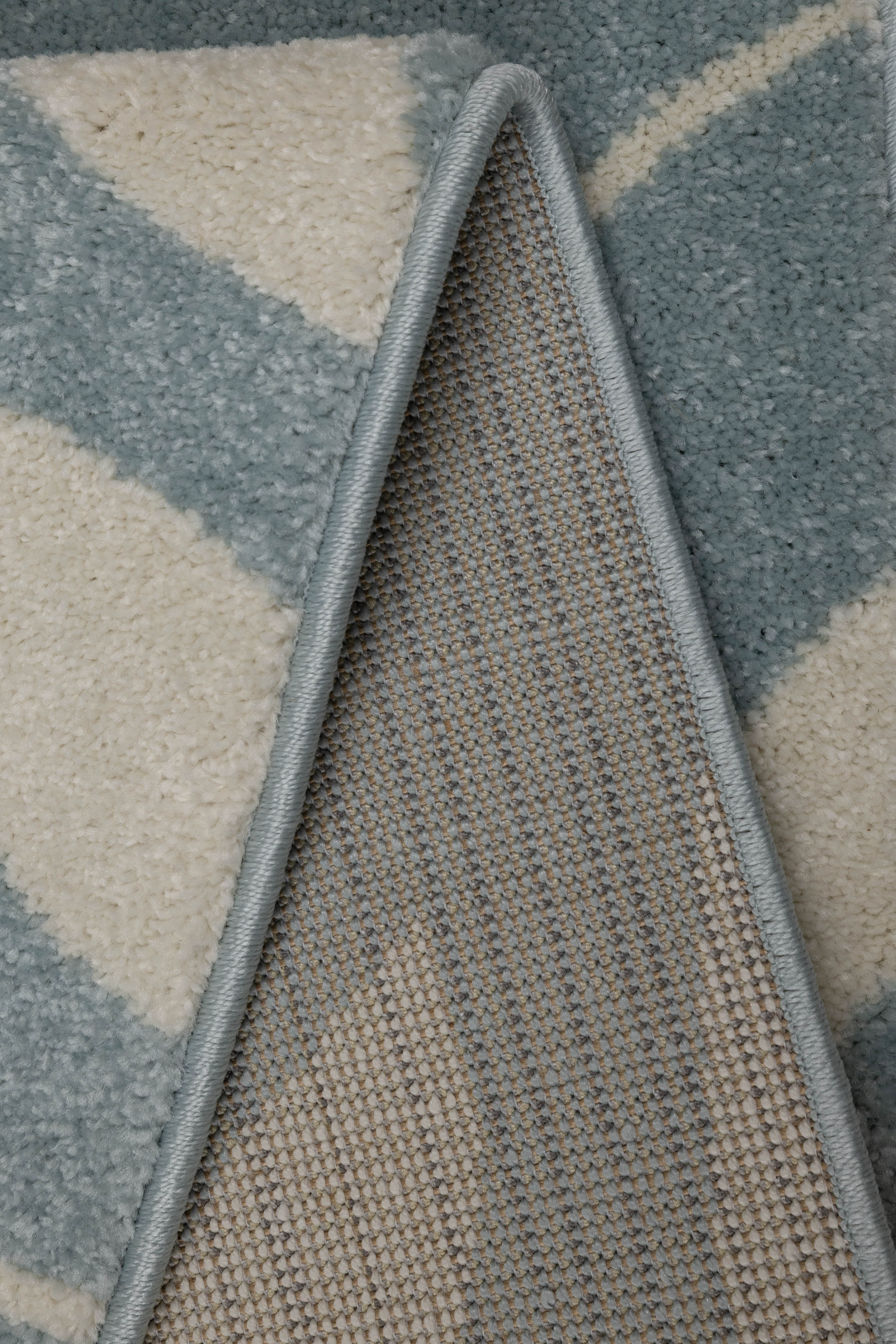 Pastel Leaf Print Rug - Blue - Large