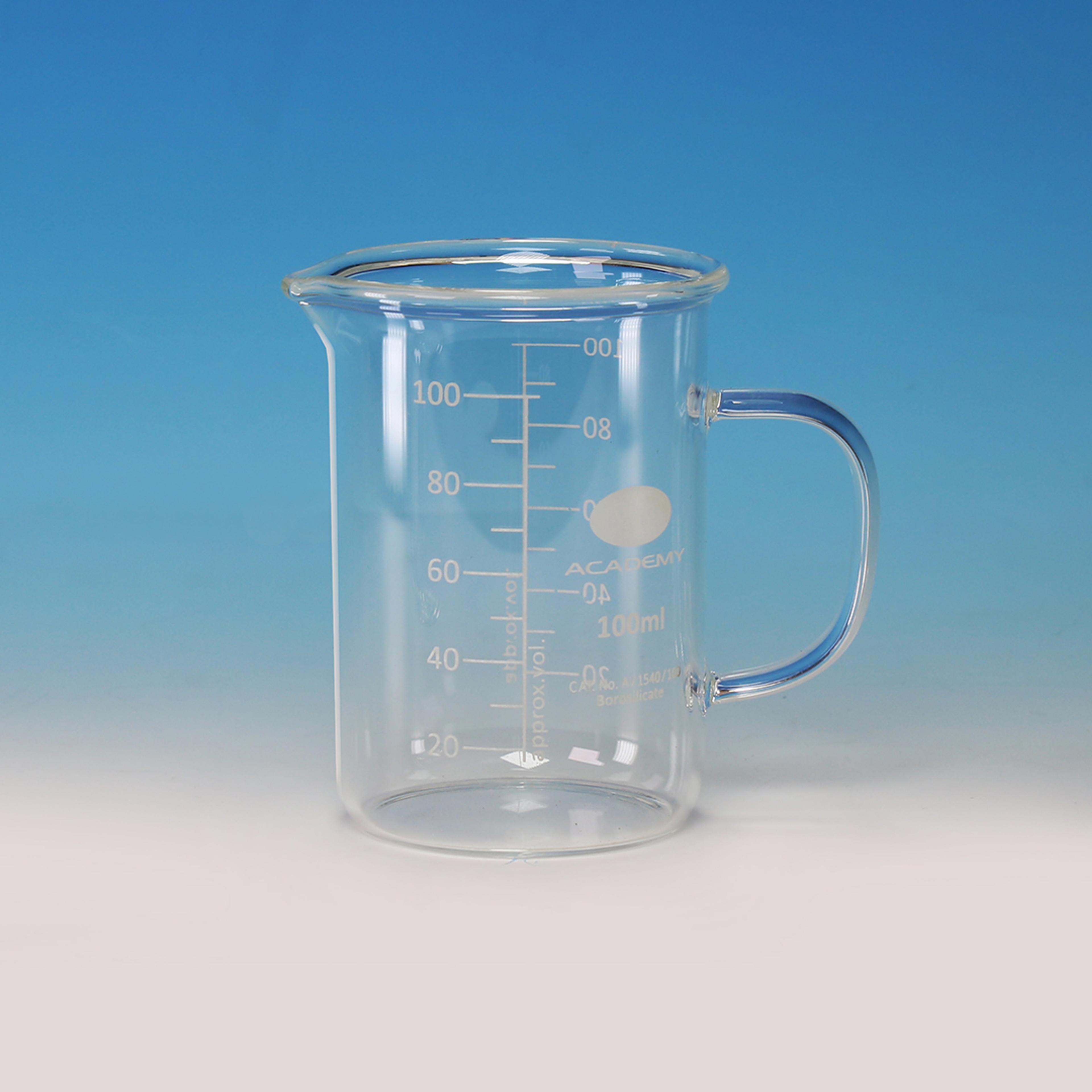 Academy Low Form Beaker with Handle - 3.3. Borosilicate - 100ml - Pack of 6