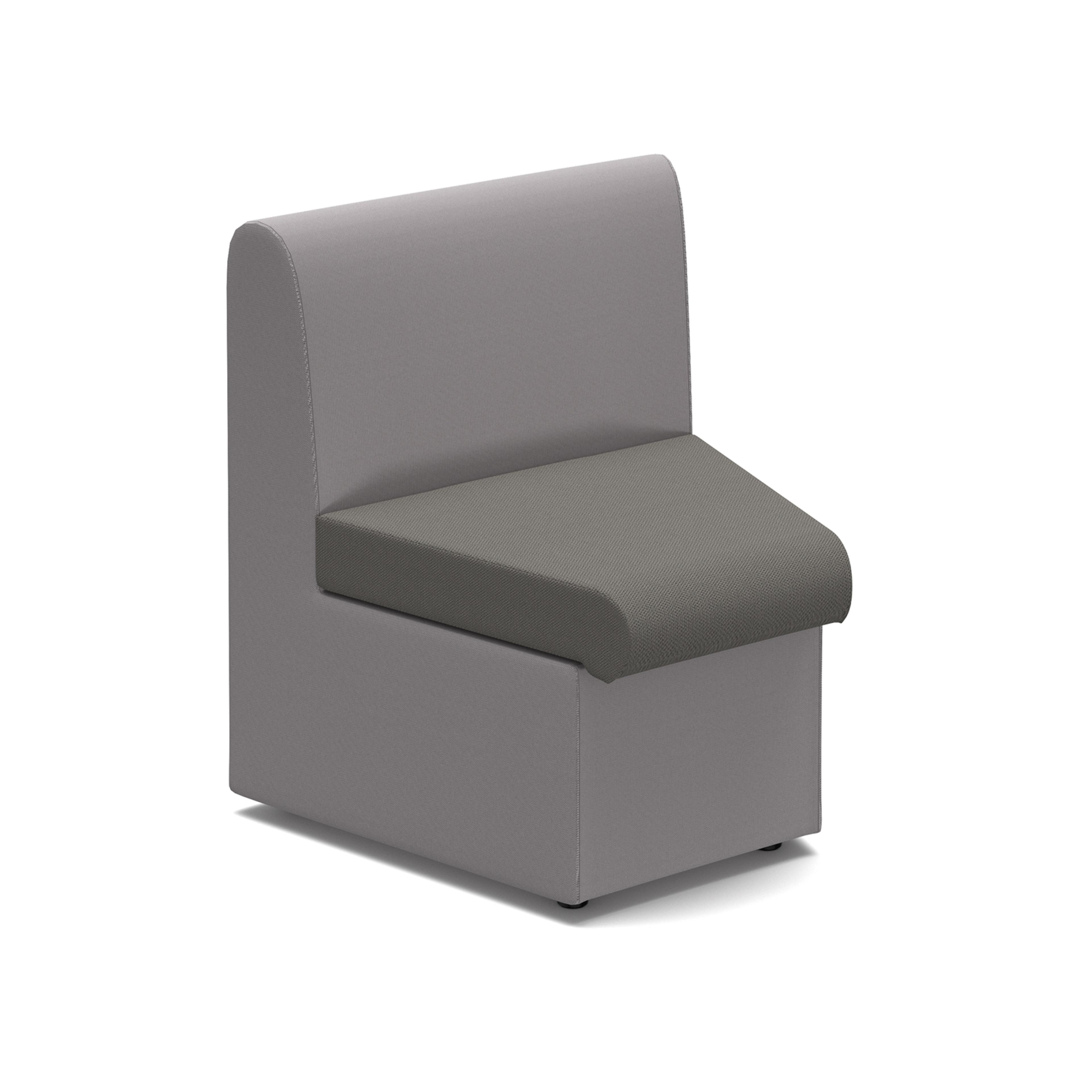 Alto Modular Reception Seating Concave with no arms - Grey/Charcoal
