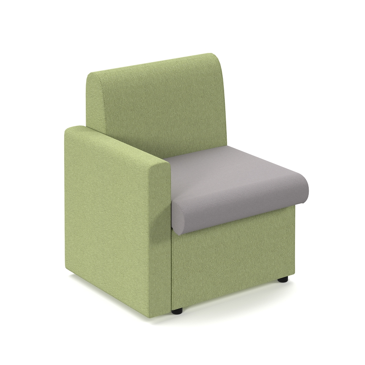 Alto Modular Reception Seating with Right Hand Arm - Green/Grey ...