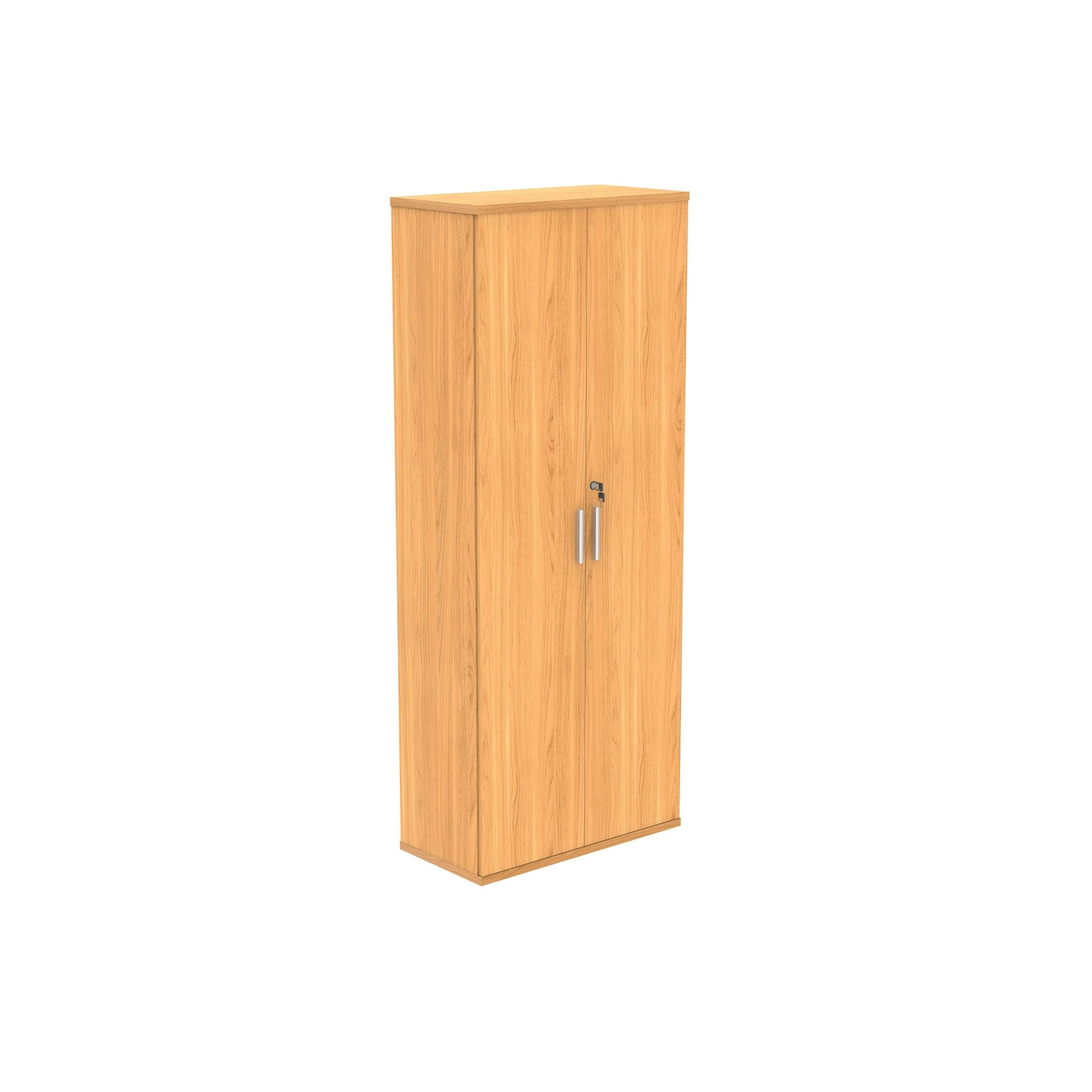 Steel Handle Lockable Storag Cupboard H1980mm  - Beech