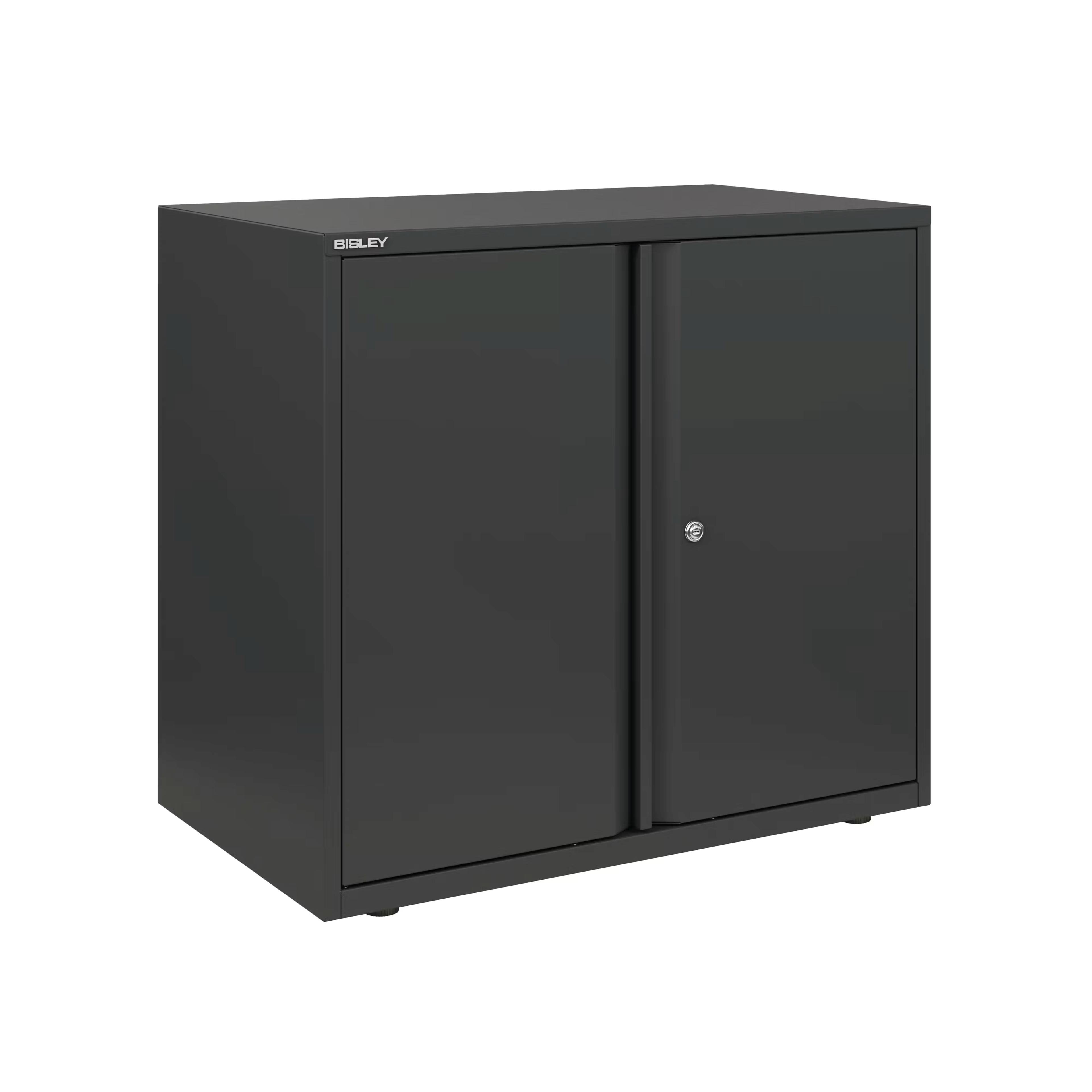Bisley Essentials Steel Double Door Cupboard H1015mm - Dark Grey