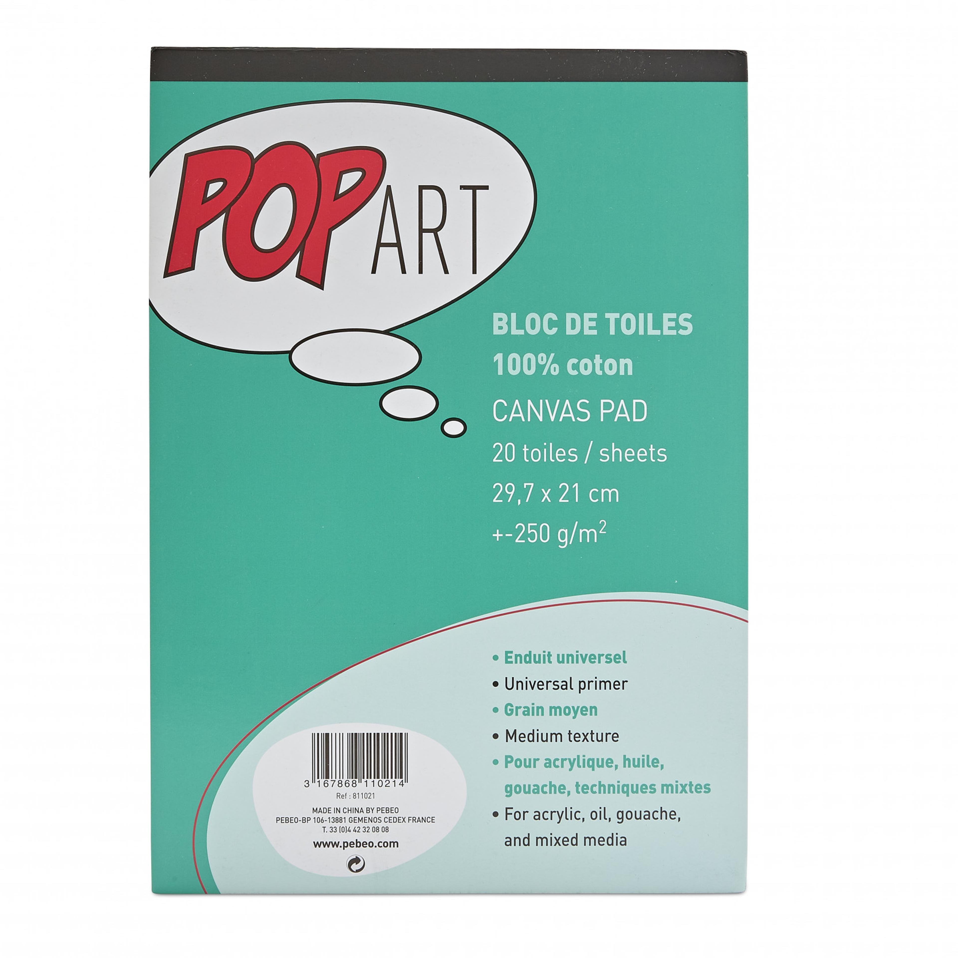 Pebeo Pop Art Cotton Canvas Pad - A4