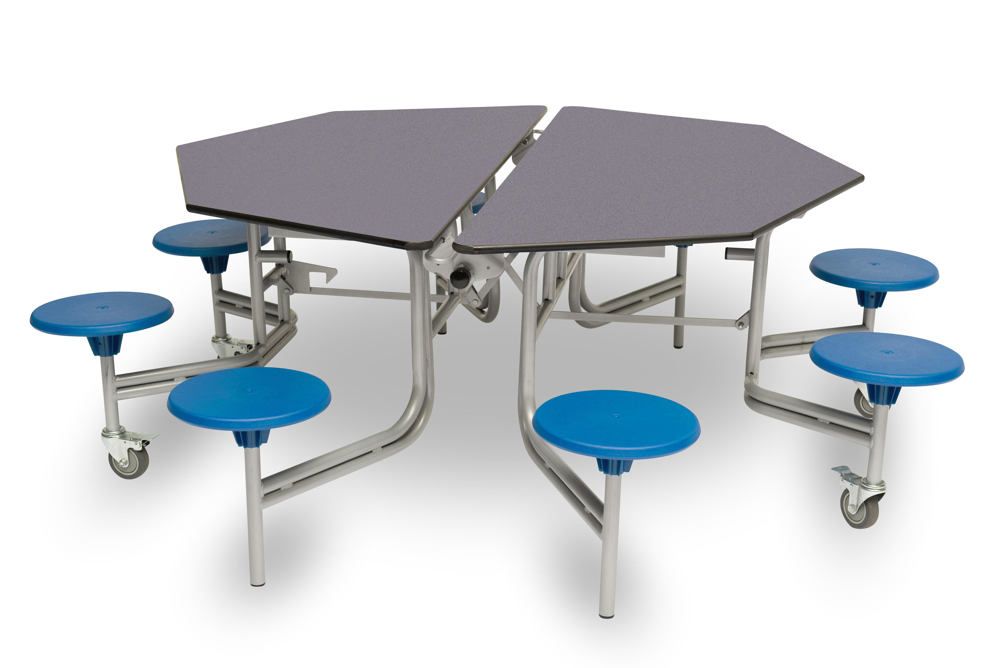 Oct Folding Tble 8 Seat-BlueGry-BlueSeat