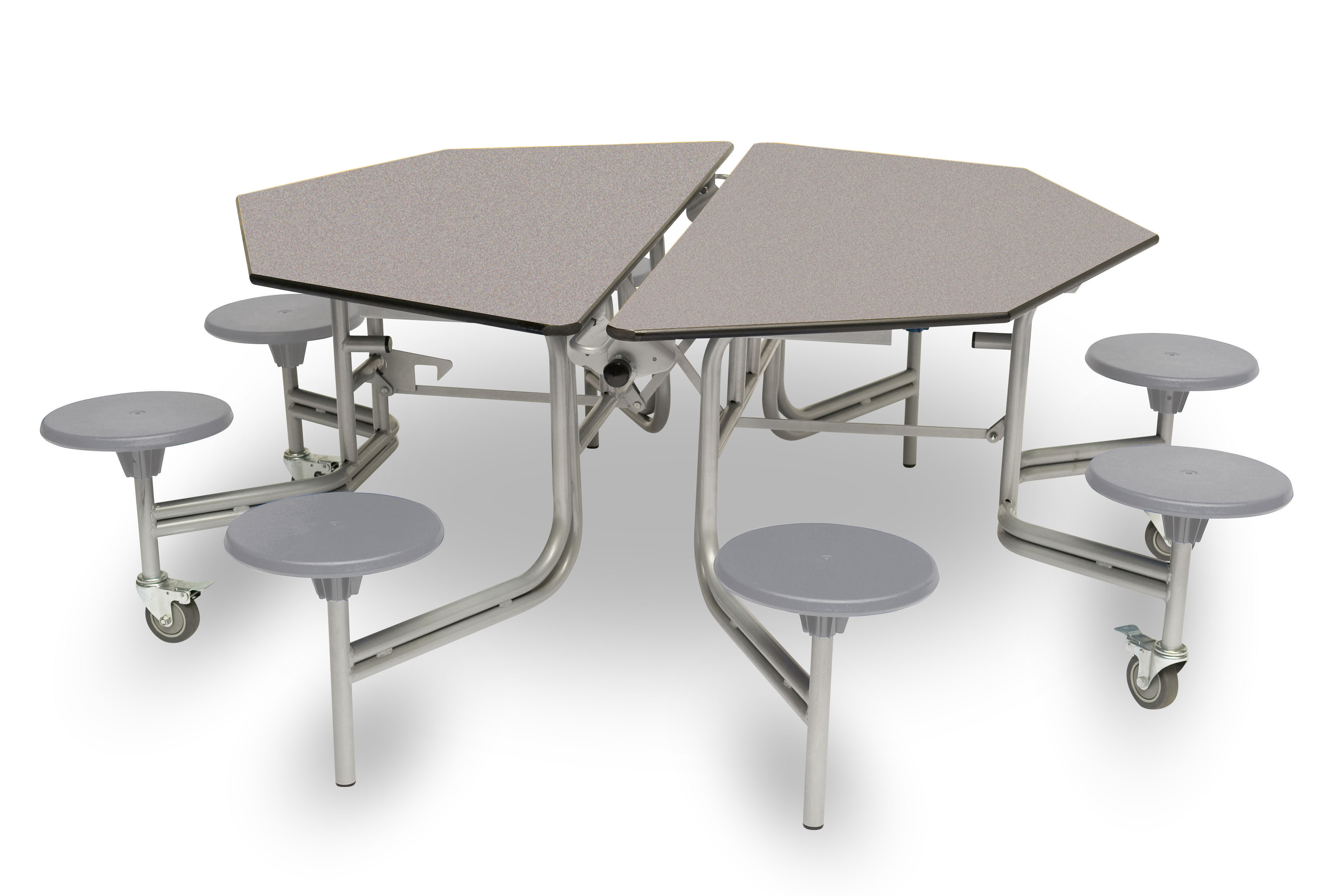 Oct Folding Tble 8 Seat-GryFleck GrySeat