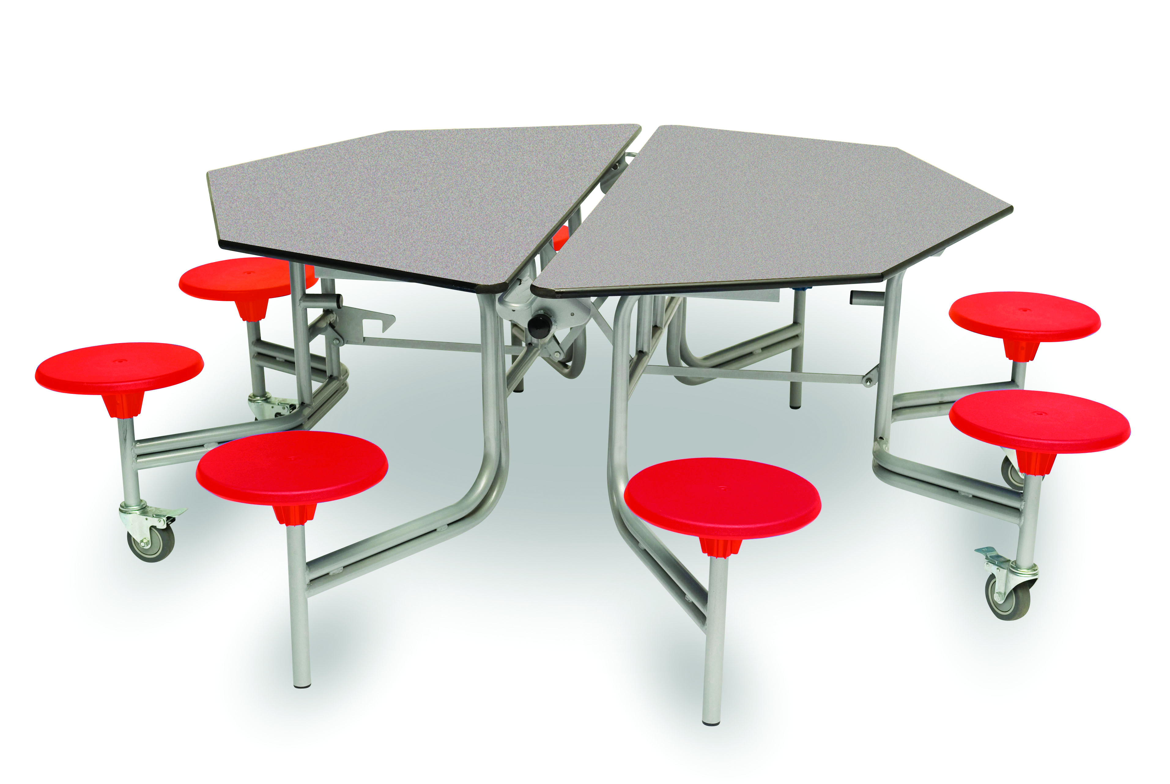 Oct Folding Table 8 Seat GreyFleck-Red