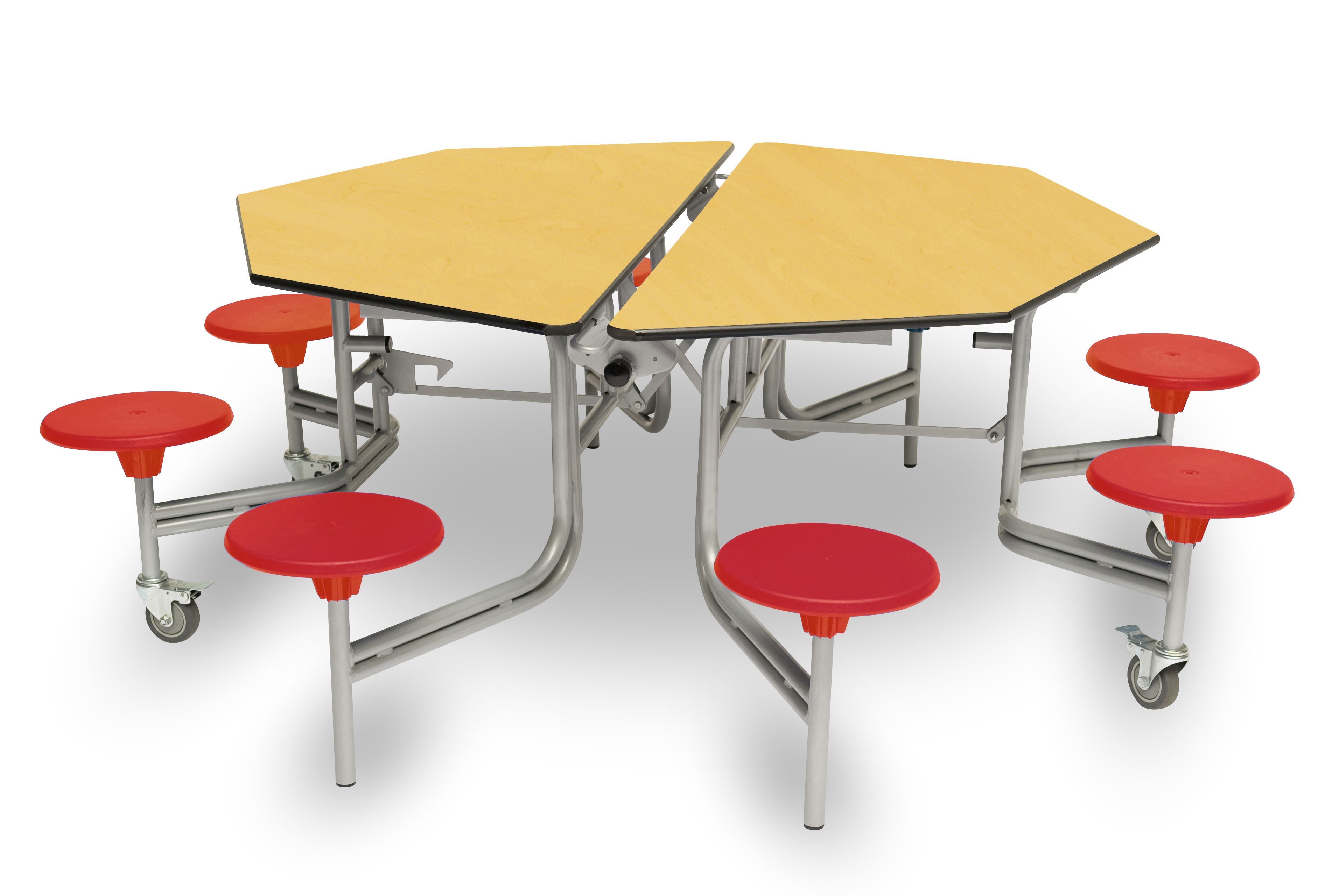 Oct Folding Table 8 Seat - Maple-Red