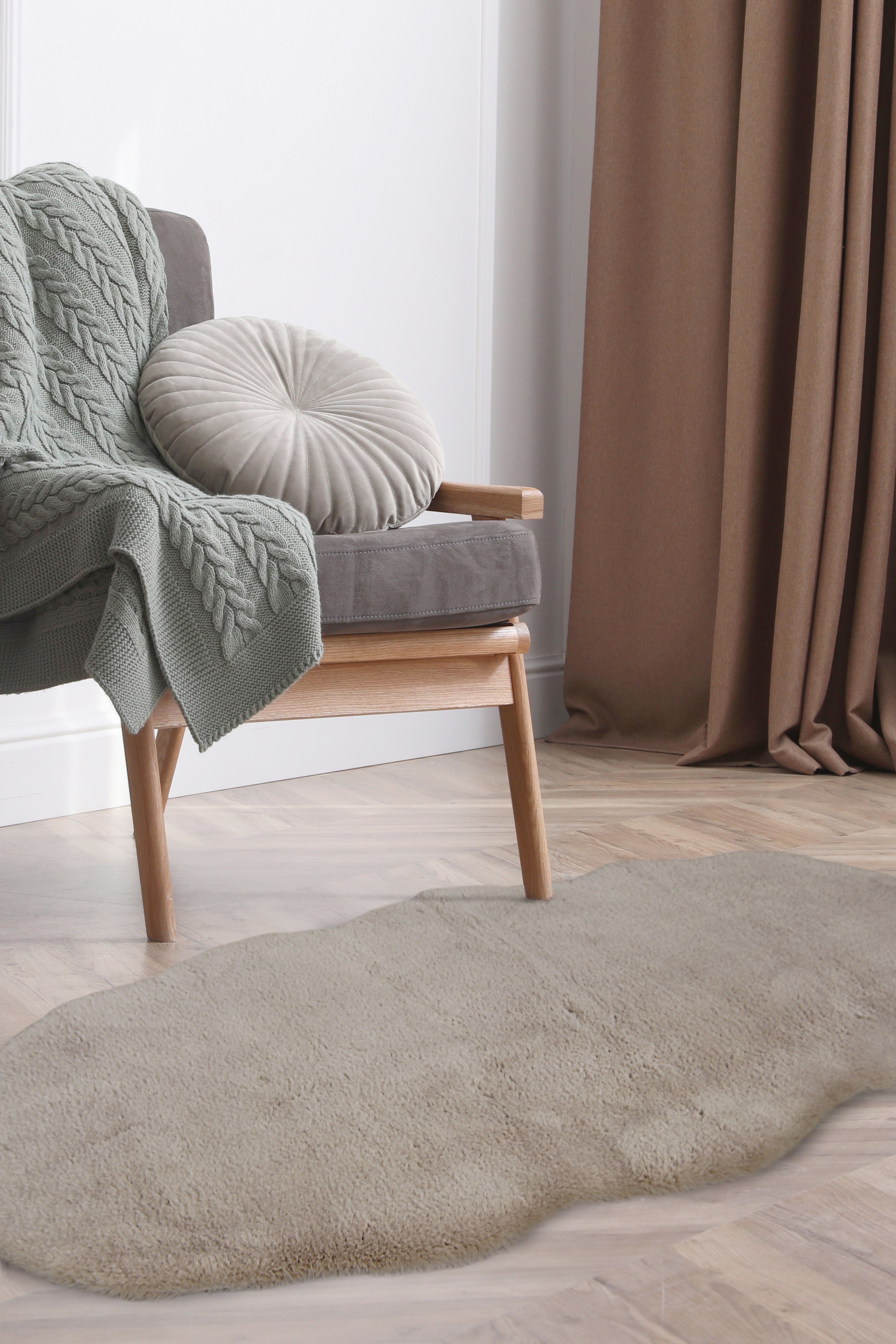 Luxury Faux Fur Rug Double - Natural