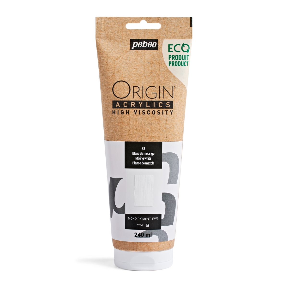 Pebeo Origin Acrylics Paint - 240ml - Mixing White | GP061183AR | GLS