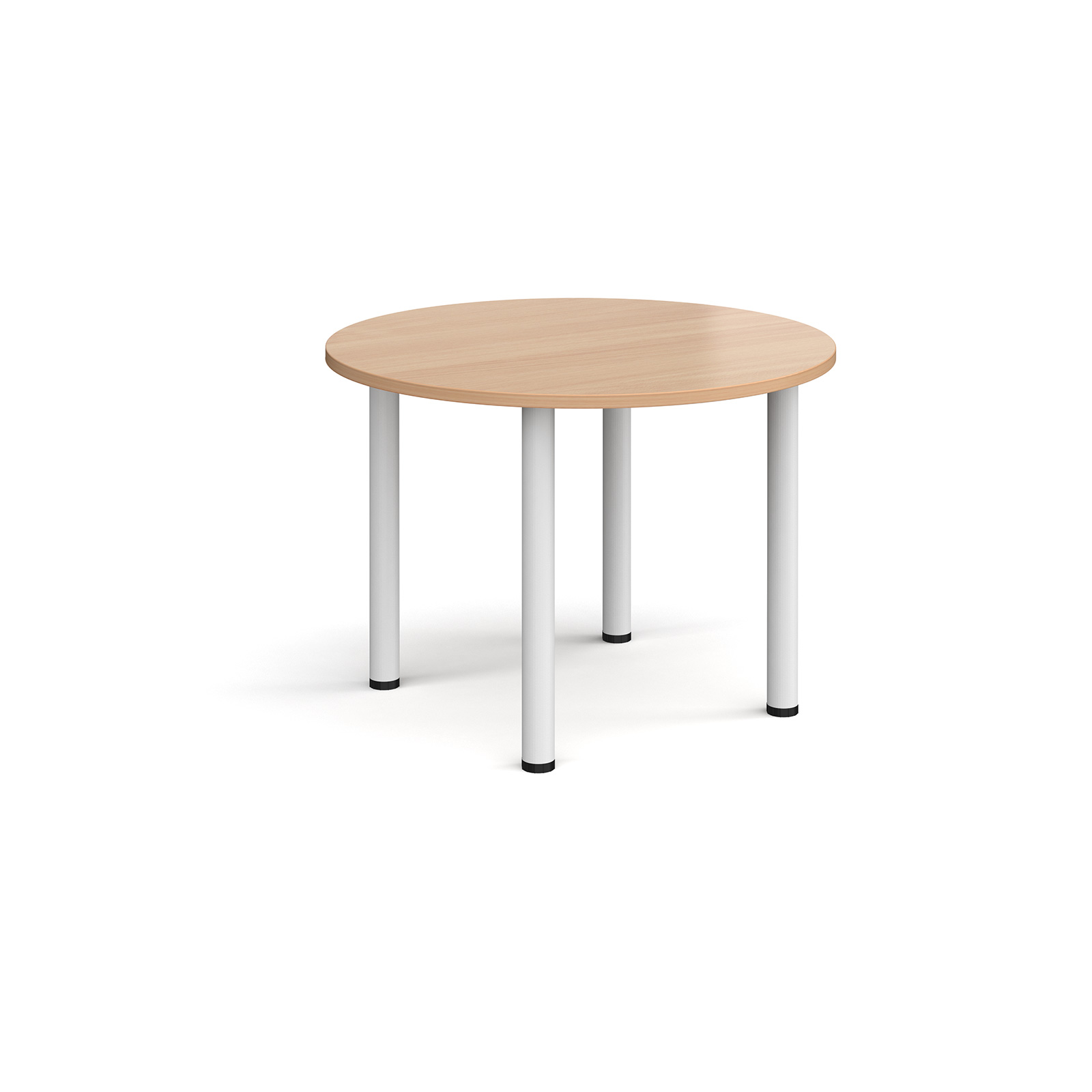 Radial Leg Table dia. 1000mm - Beech - White Frame