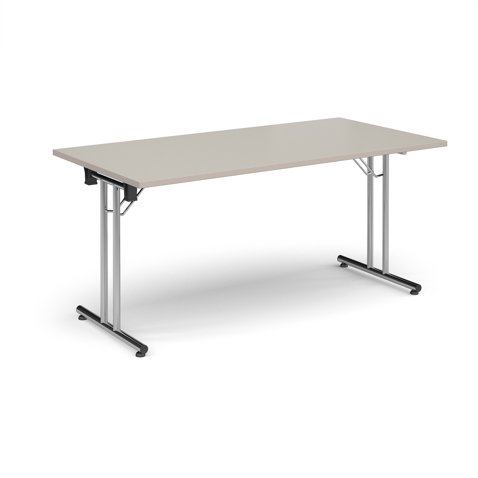 Straight Leg Folding Meeting Table 1600x800mm - Light Grey - Silver Frame