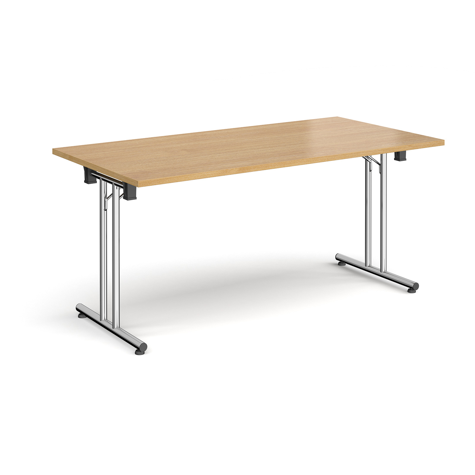 Straight Leg Folding Meeting Table 1600x800mm - Oak - Silver Frame