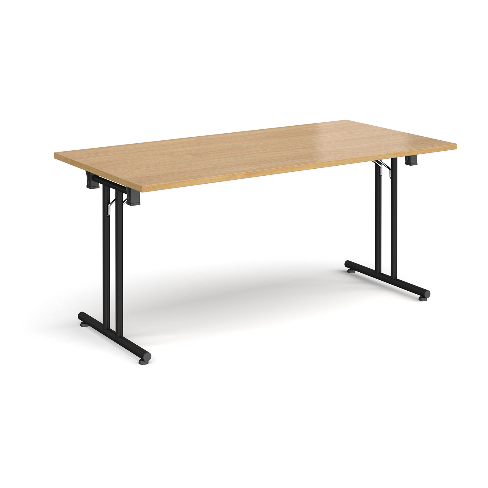 Straight Leg Folding Meeting Table 1600x800mm - Oak - Black Frame