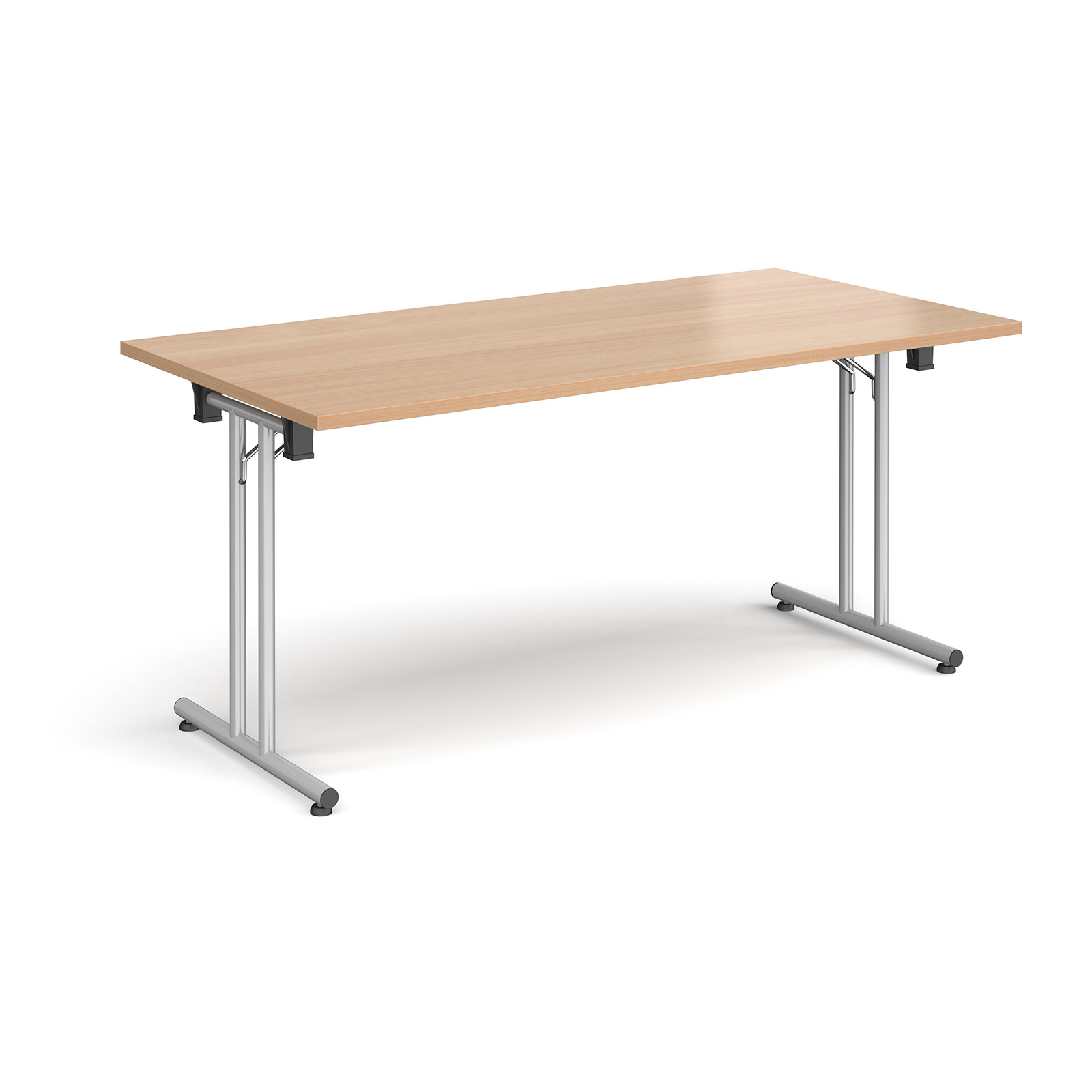 Straight Leg Folding Meeting Table 1600x800mm - Beech - Grey Frame