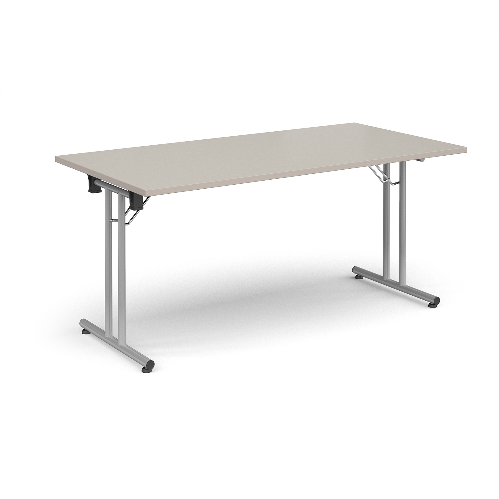 Straight Leg Folding Meeting Table 1600x800mm - Light Grey - Grey Frame
