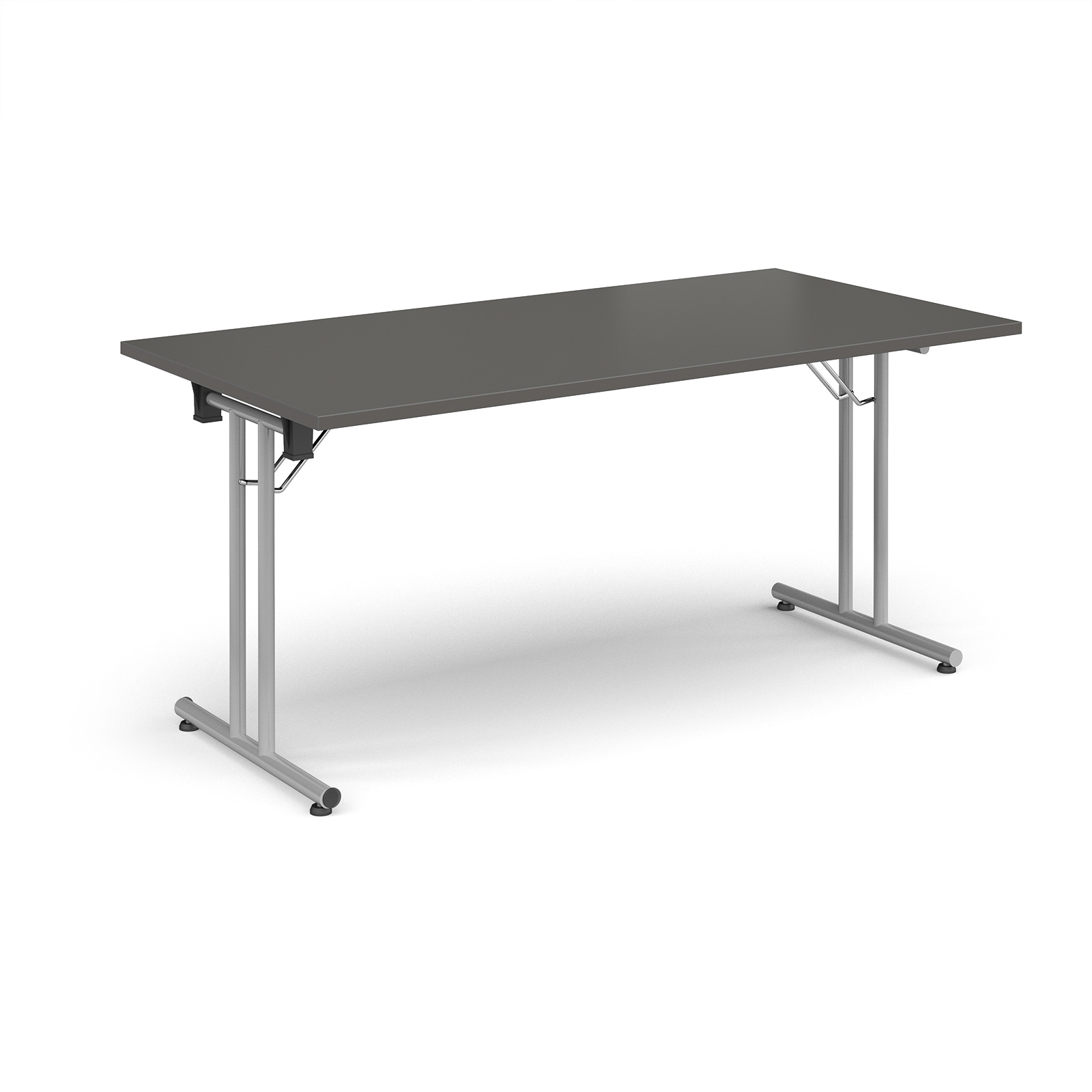 Straight Leg Folding Meeting Table 1600x800mm - Charcoal - Grey Frame