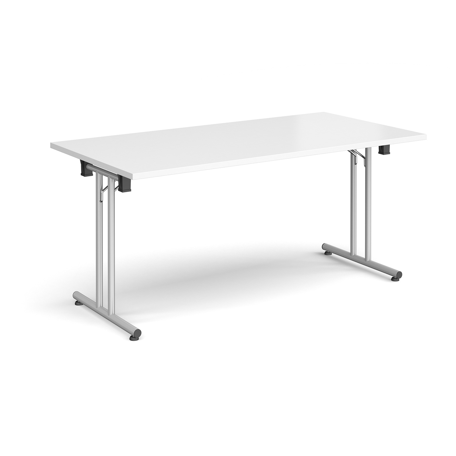 Straight Leg Folding Meeting Table 1600x800mm - White - Grey Frame