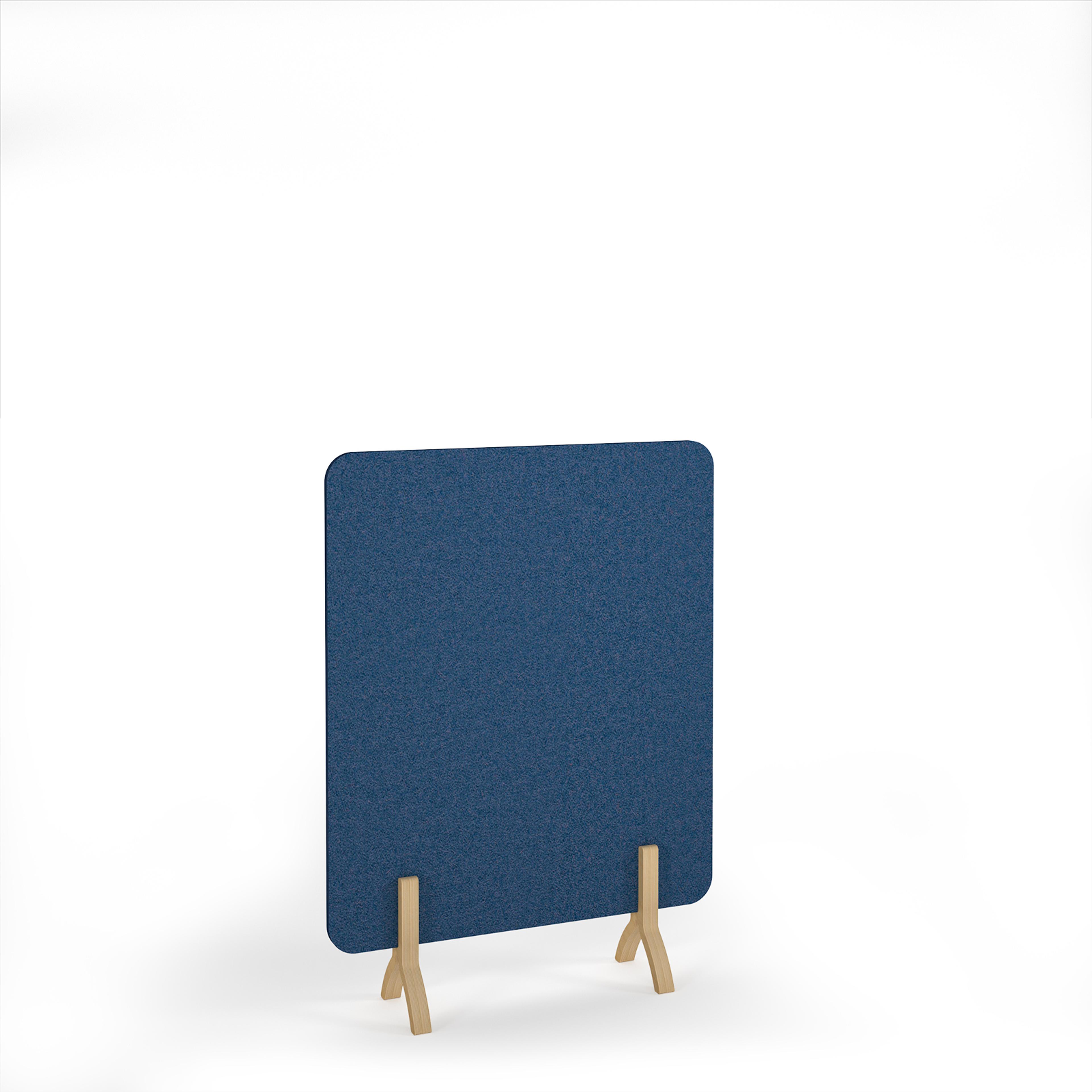 Plain Accoustic Floor Standing Screen Wooden Legs - Blue