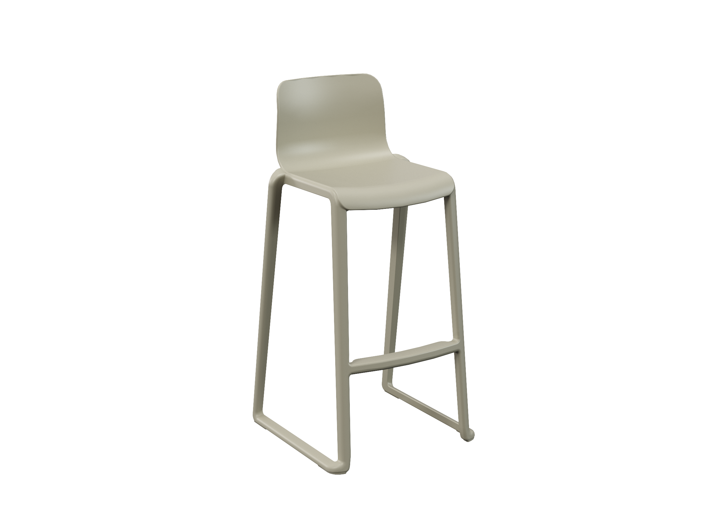 Hatton Midi Back Stool - Ash Grey