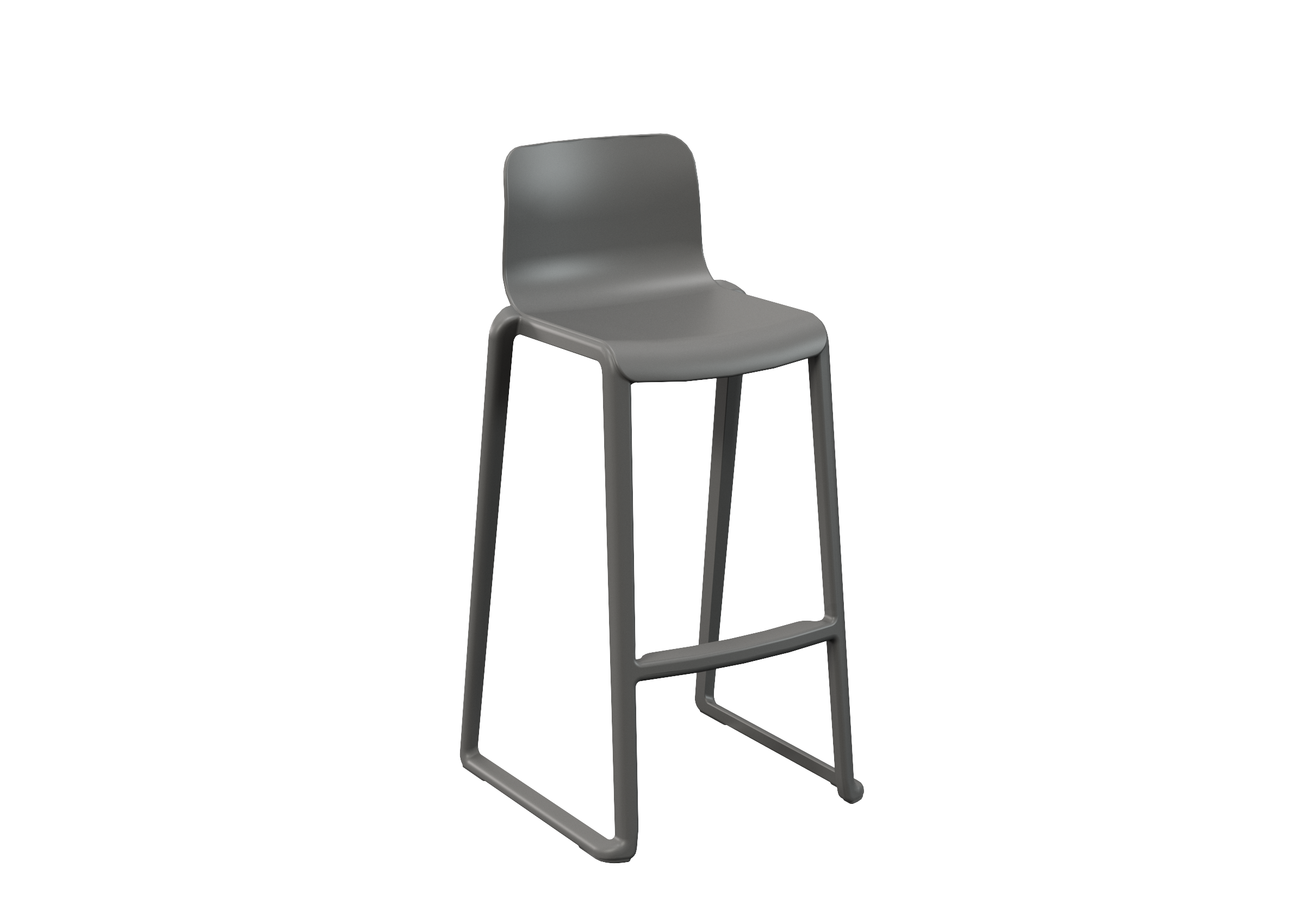 Hatton Midi Back Stool - Iron Grey