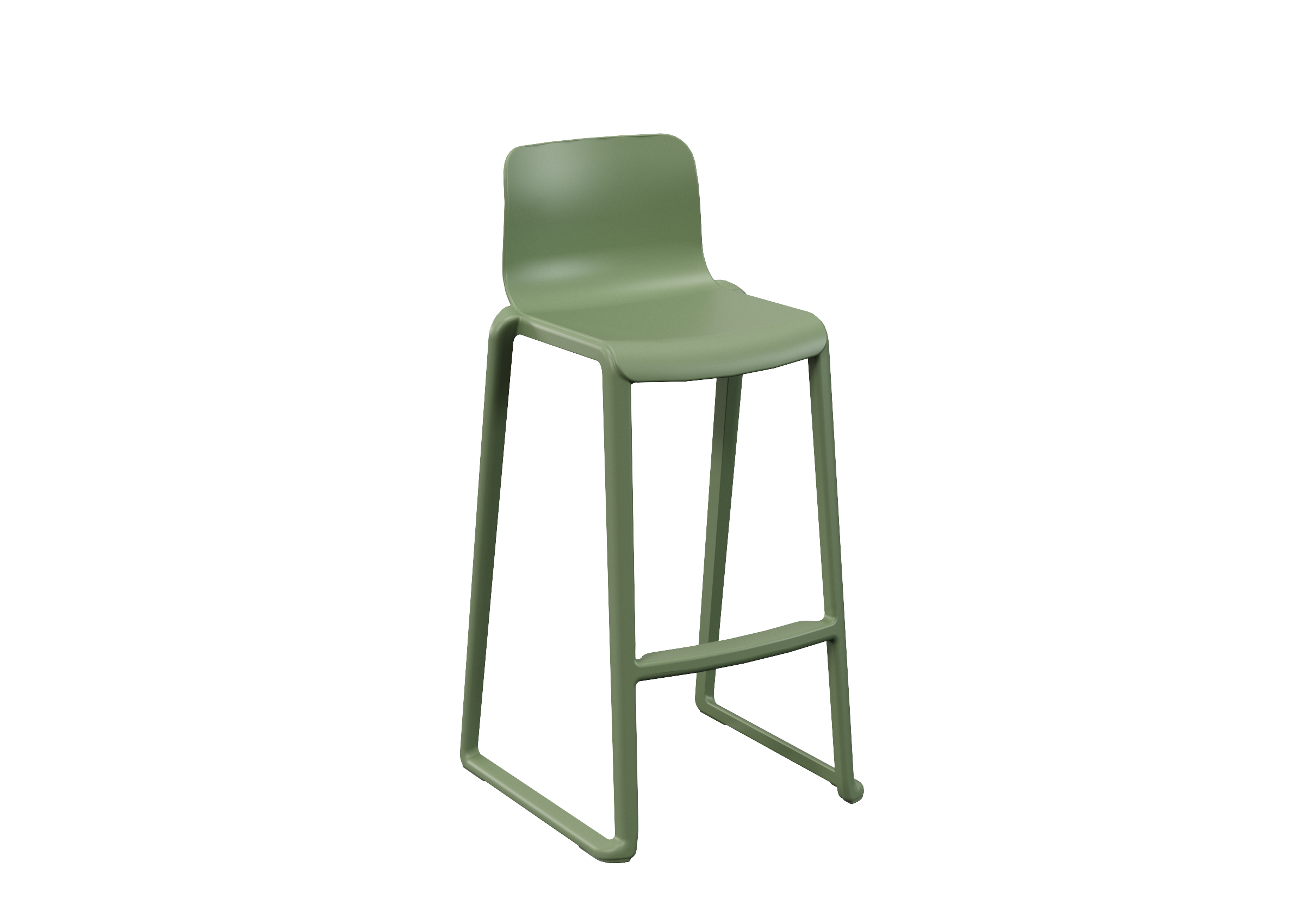 Hatton Midi Back Stool - Moss Green