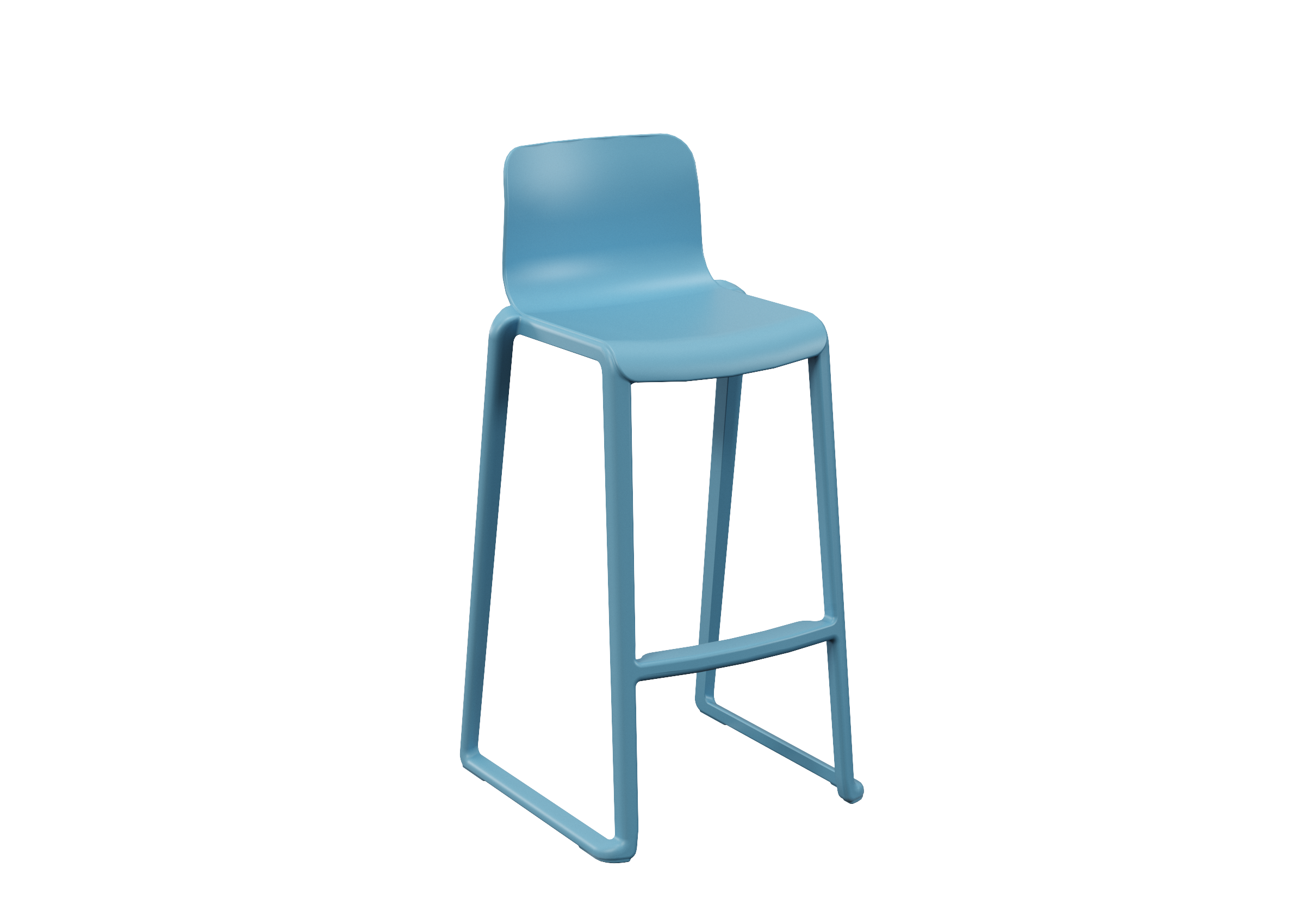 Hatton Midi Back Stool - Powder Blue