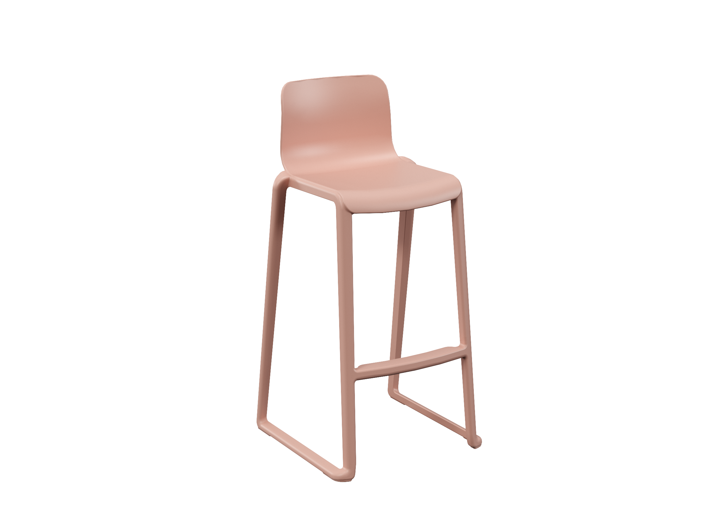 Hatton Midi Back Stool - Rose Blossom