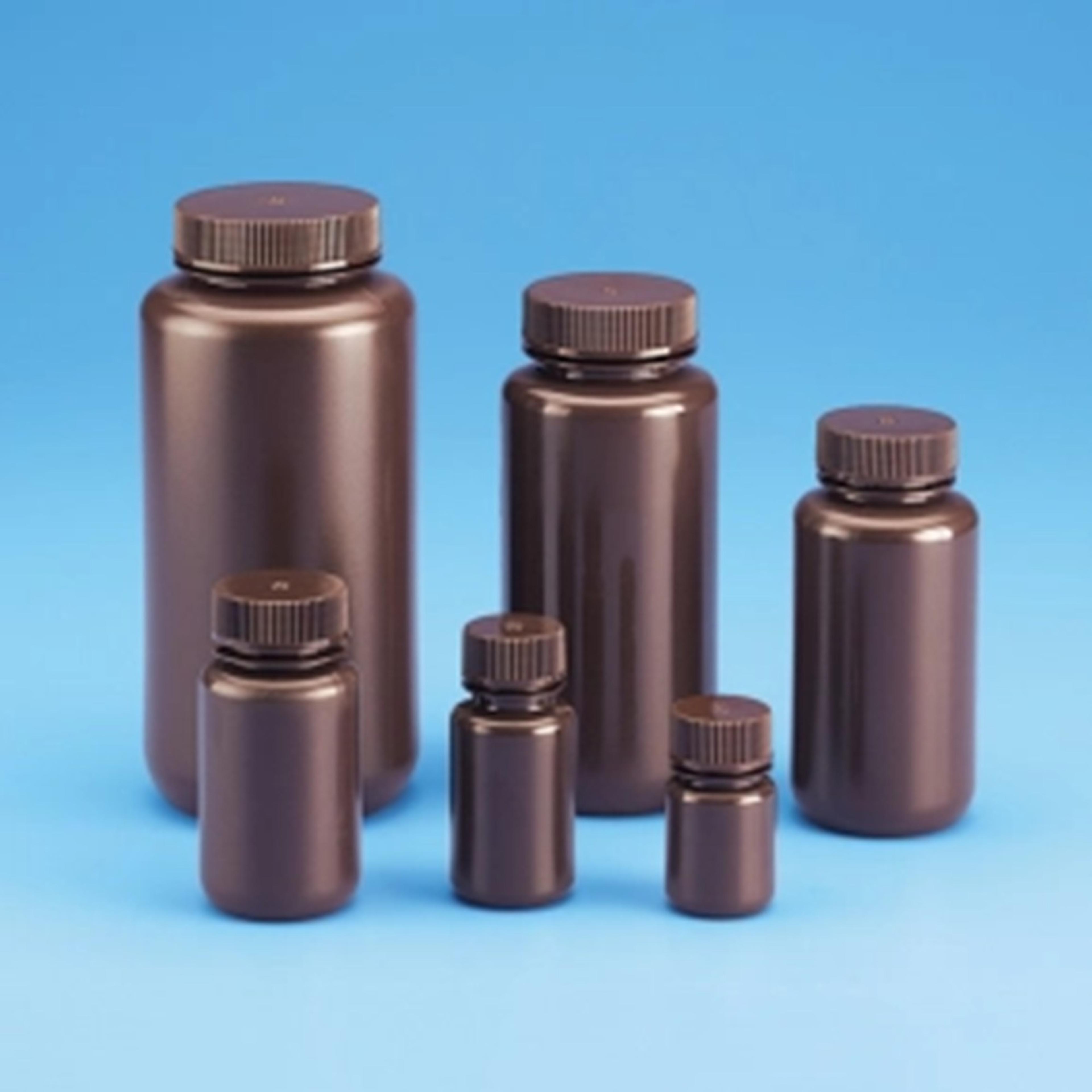 HDPE Bottle - Wide Neck - Amber - 500ml - Pack of 10