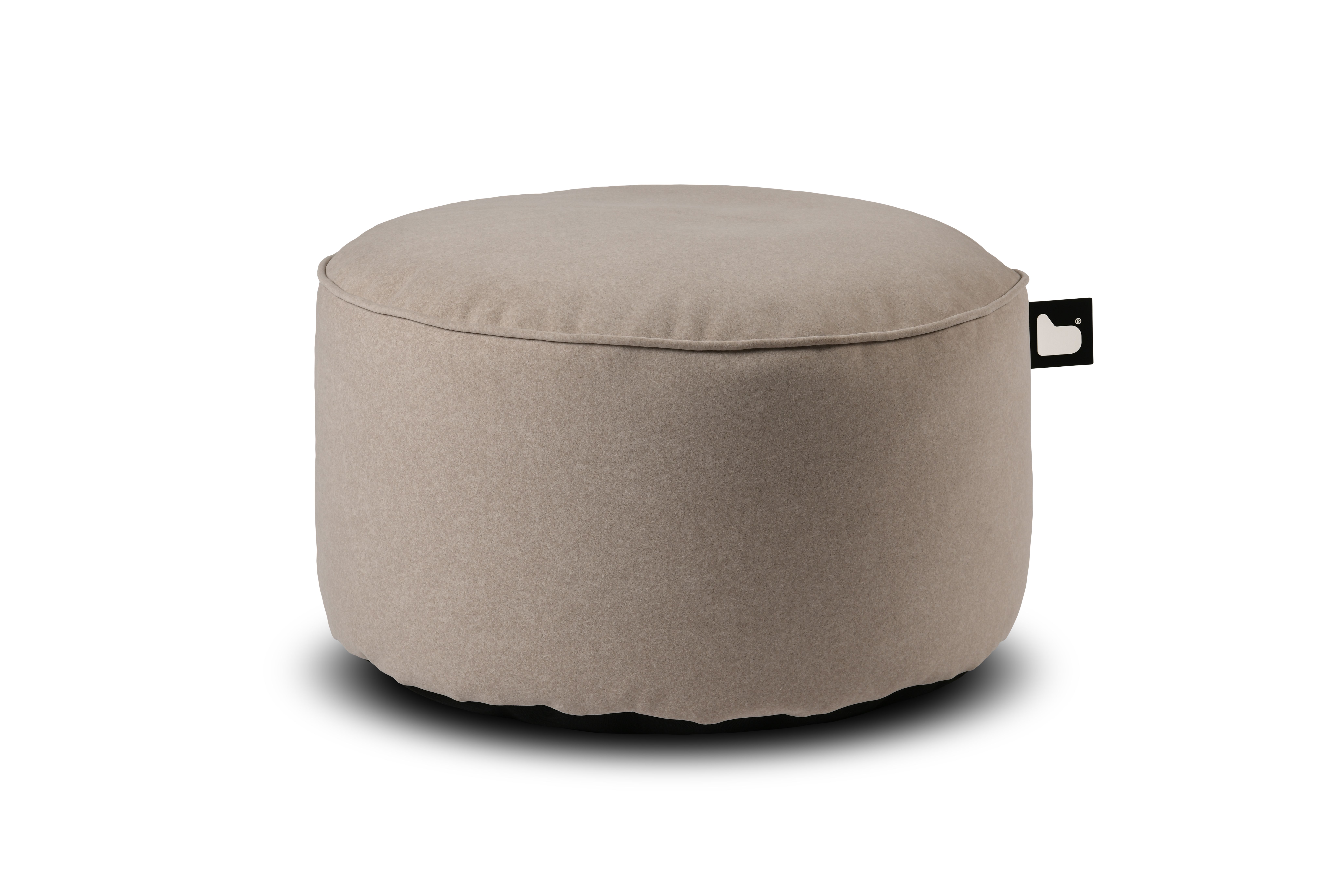 Brushed Suede Pouffe - Stone