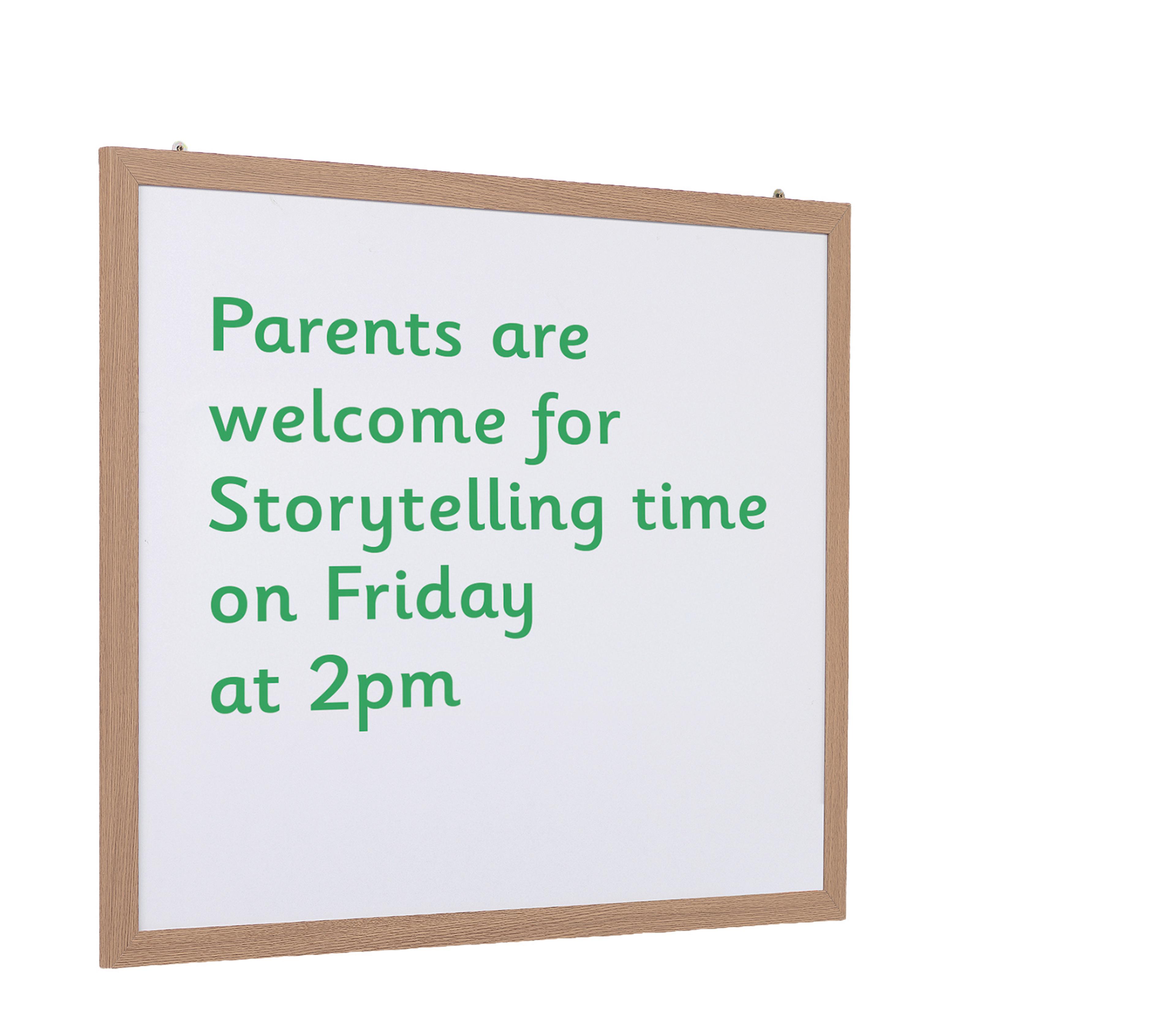 Natural Framed Writing Whiteboard - W1200 x L1200mm