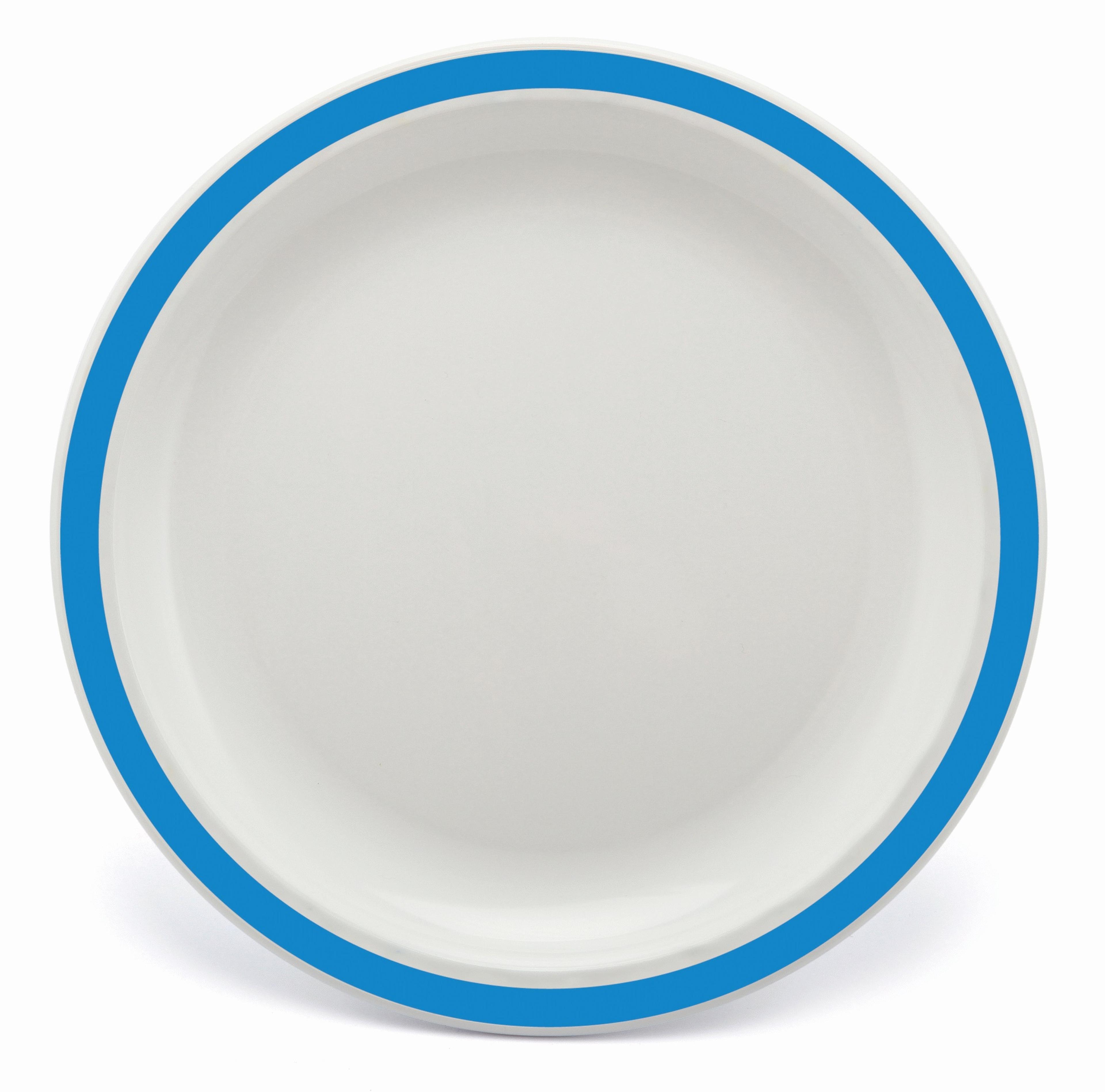 Harfield Narrow Rimmed Plates - Pack of 10 - Blue