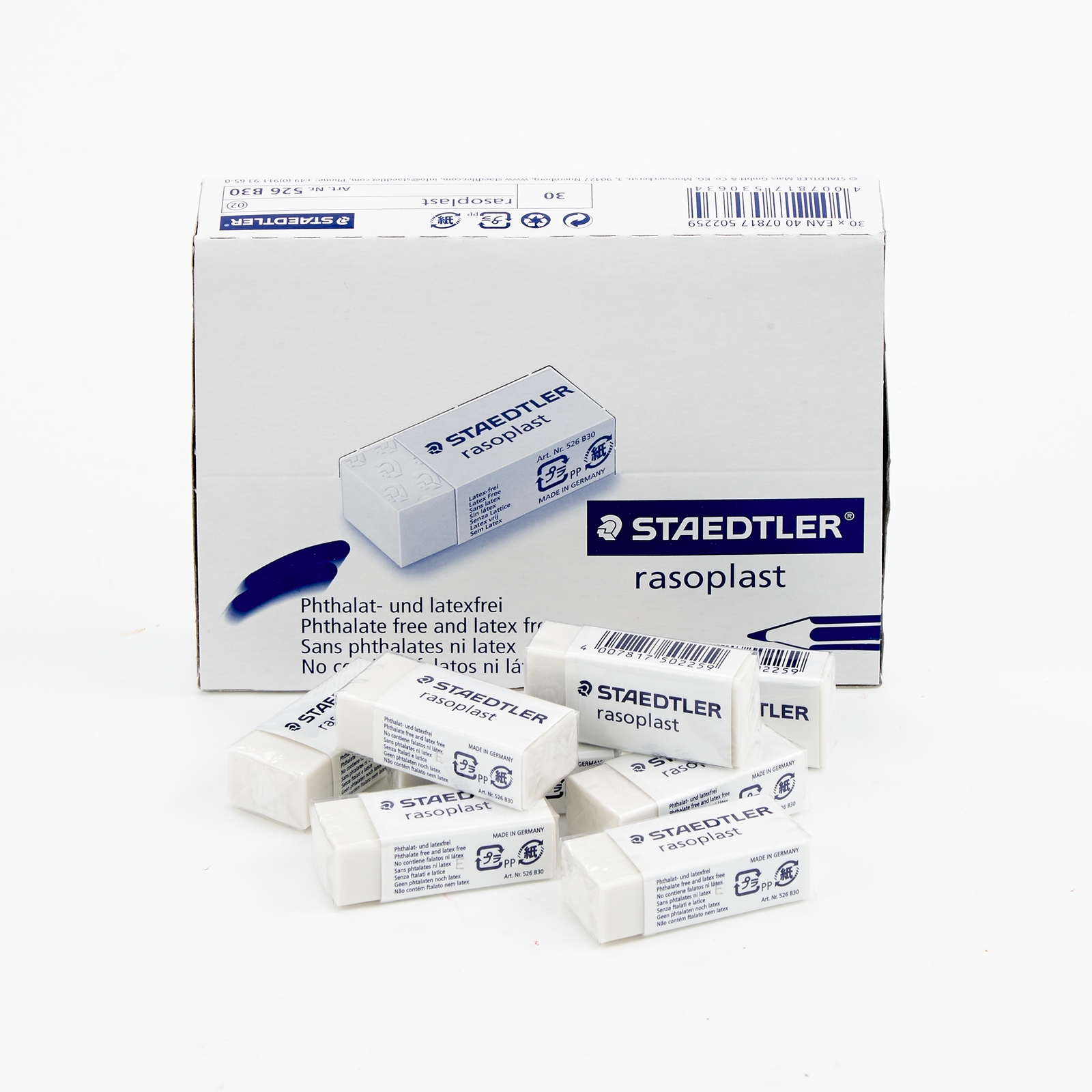 Staedtler Rasoplast Eraser Small White Pack of 30 GLS Educational