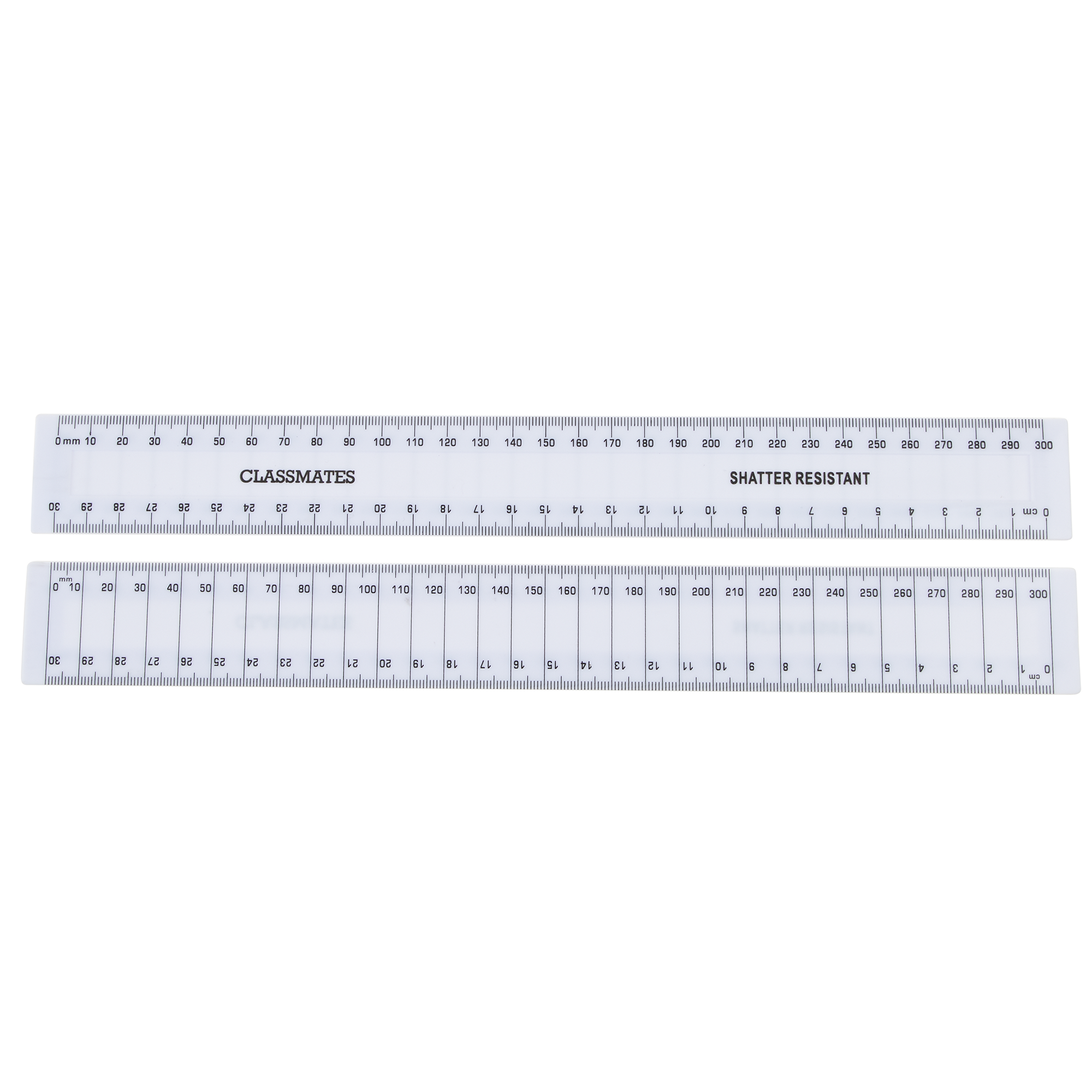 Classmates Shatter Resistant Ruler White 300mm30cm Pack Of 10