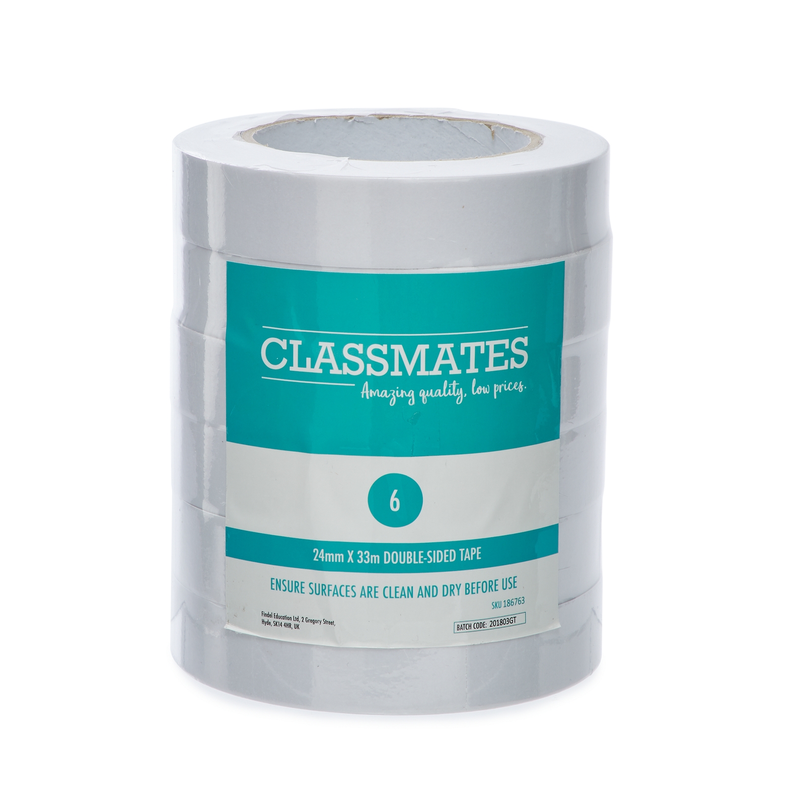 Classmates Double Sided Tape 24mm 33m - Pack of 6