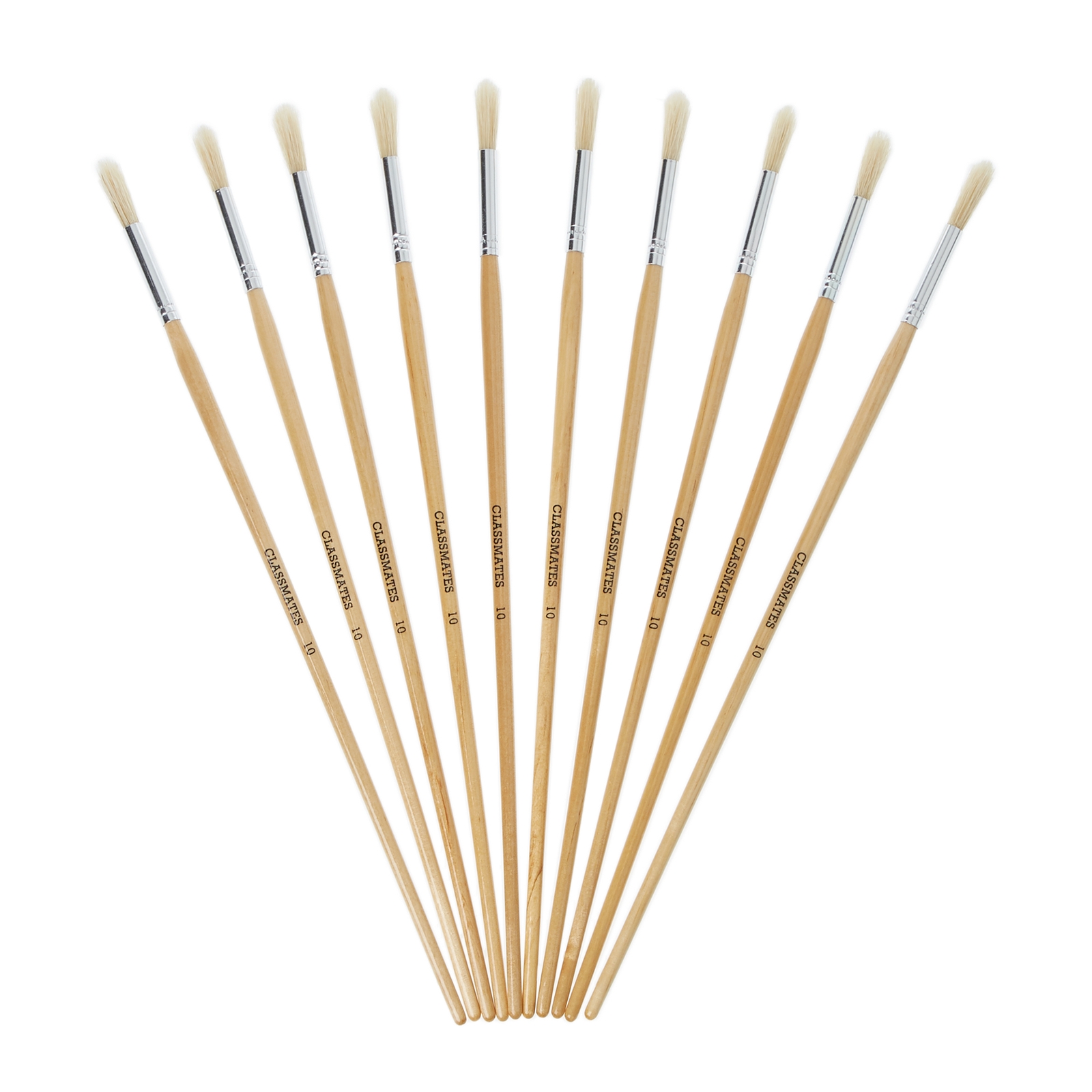 Classmates Long Handle Round Hog Bristle Brushes - Size 10