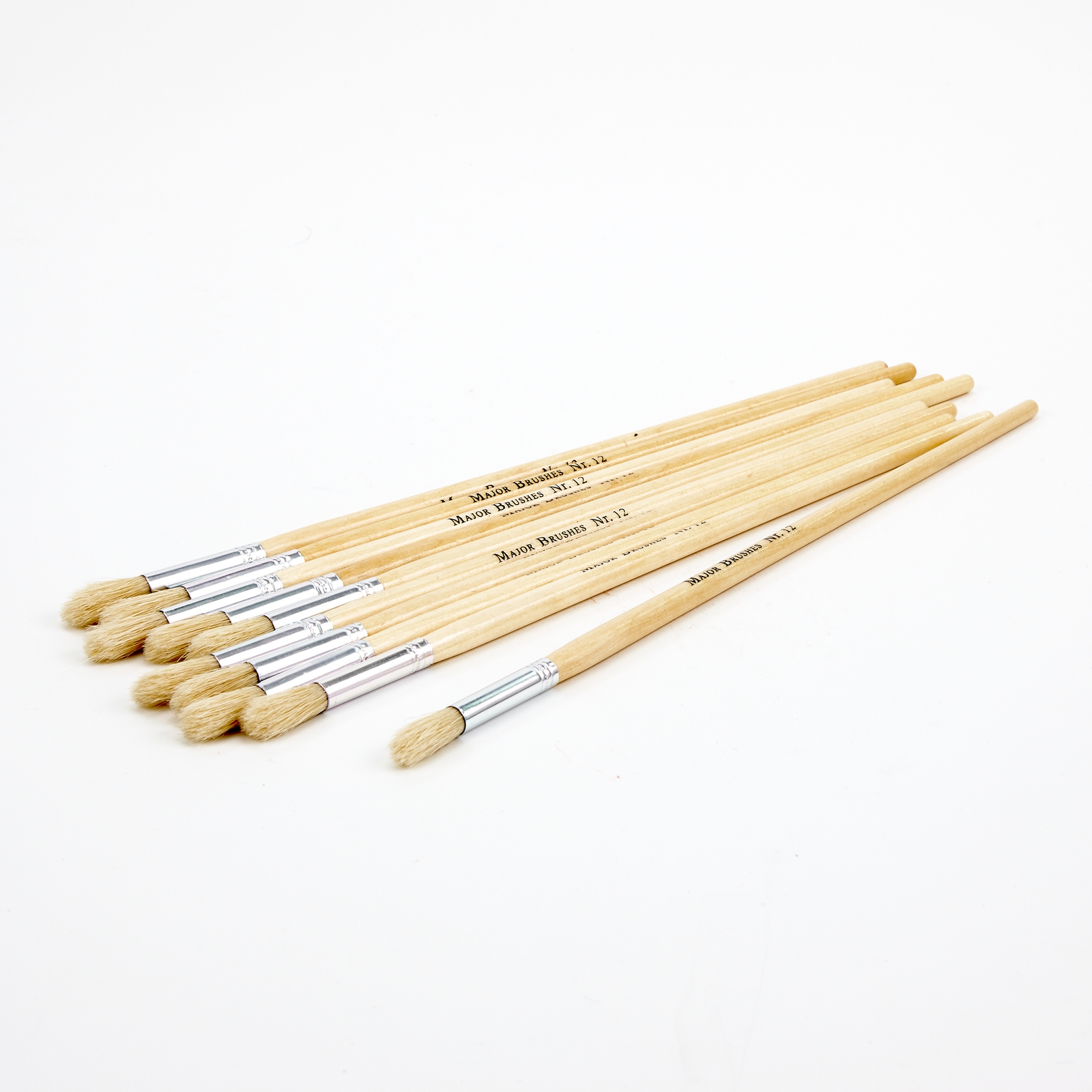long handle round hog bristle paint brushes size 12 pack of 10