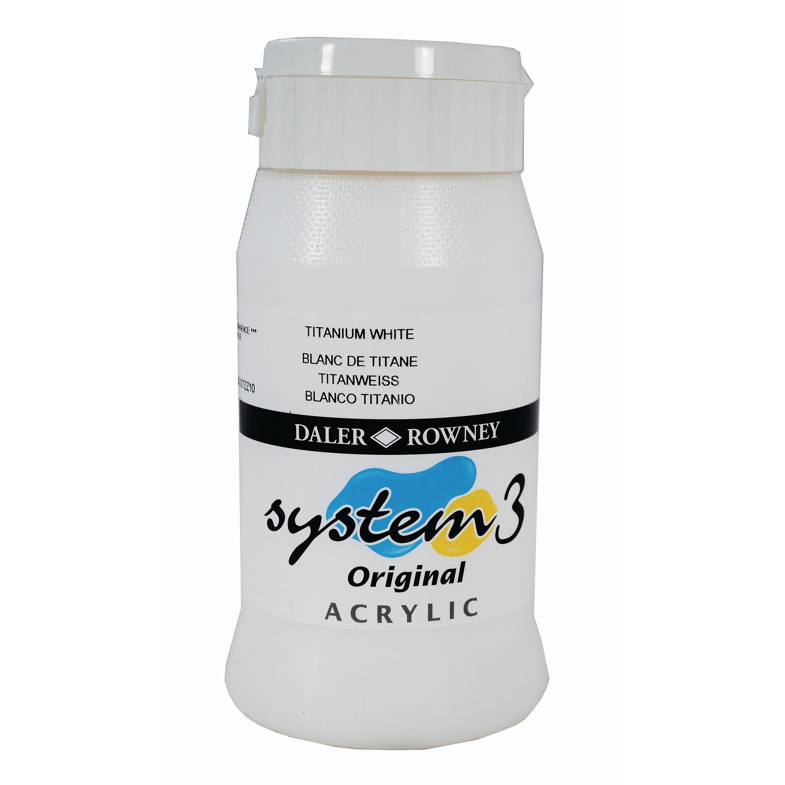 Daler-Rowney System 3 Acrylic Paint in White - 500ml ... Daler-Rowney System 3 Acrylic Paint in White - 500ml ...
