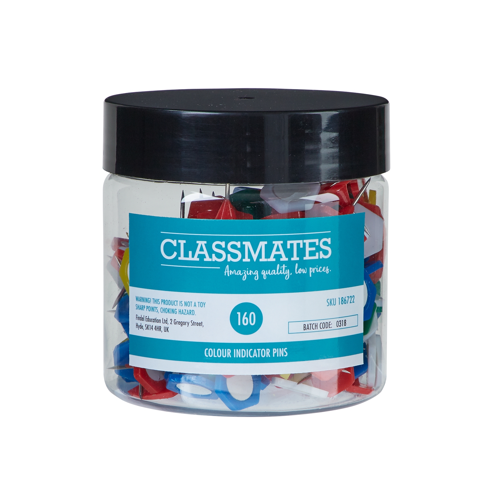 Classmates Indicator Pins Assorted - Pack of 160