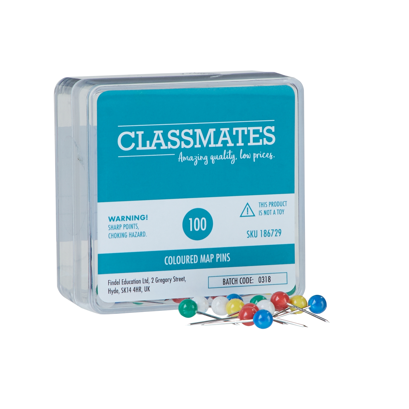 Classmates Map Pins Assorted - Pack of 100