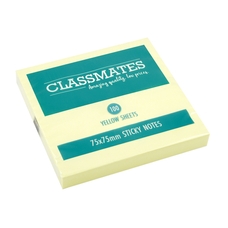 Classmates Sticky Notes Yellow 75x75mm - Pack of 12
