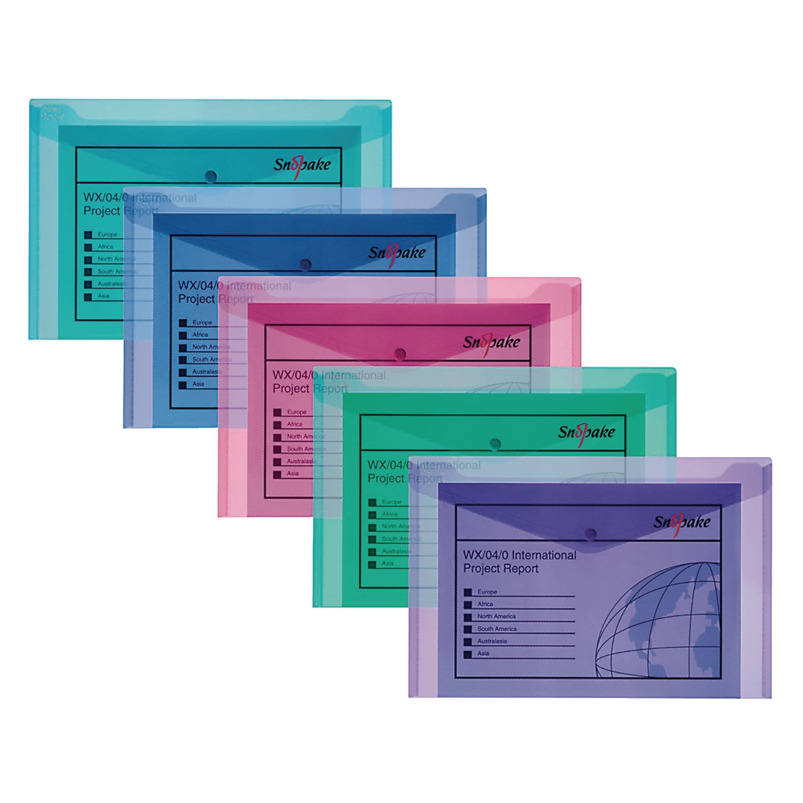 Snopake Electra Polyfile Wallet A5 Assorted - Pack of 5