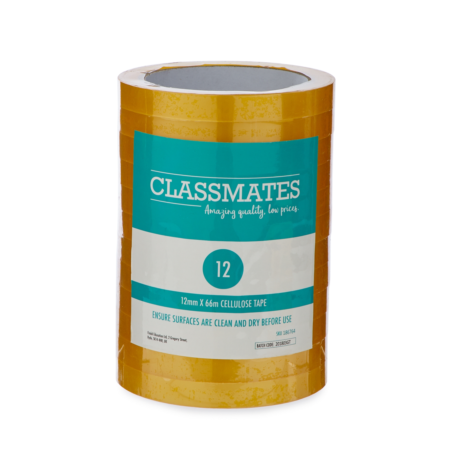 Classmates Golden Tape 12mm 66m - Pack of 12