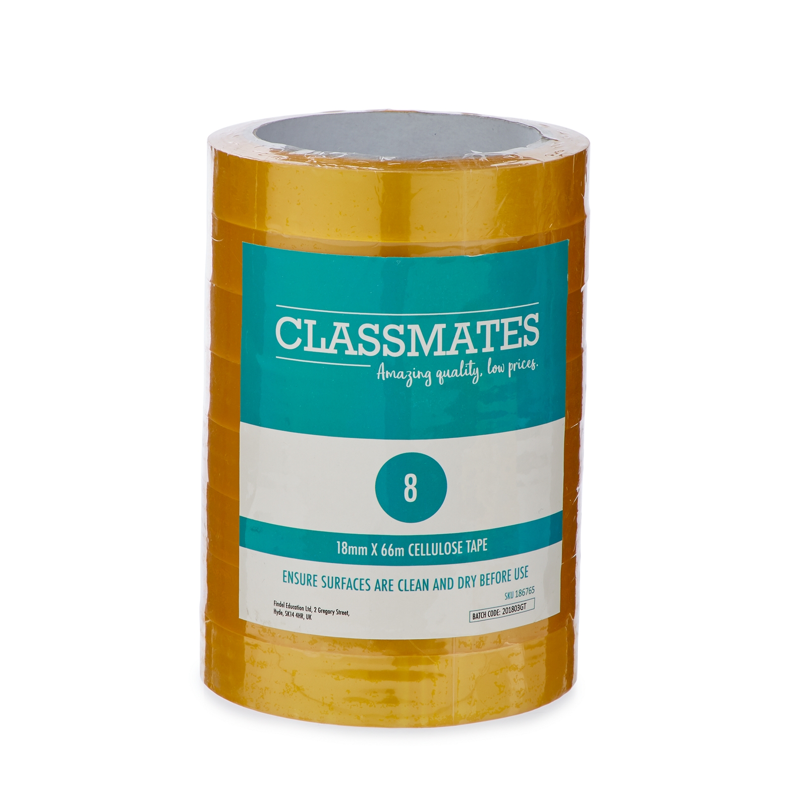 Classmates Golden Tape 18mm 66m - Pack of 8