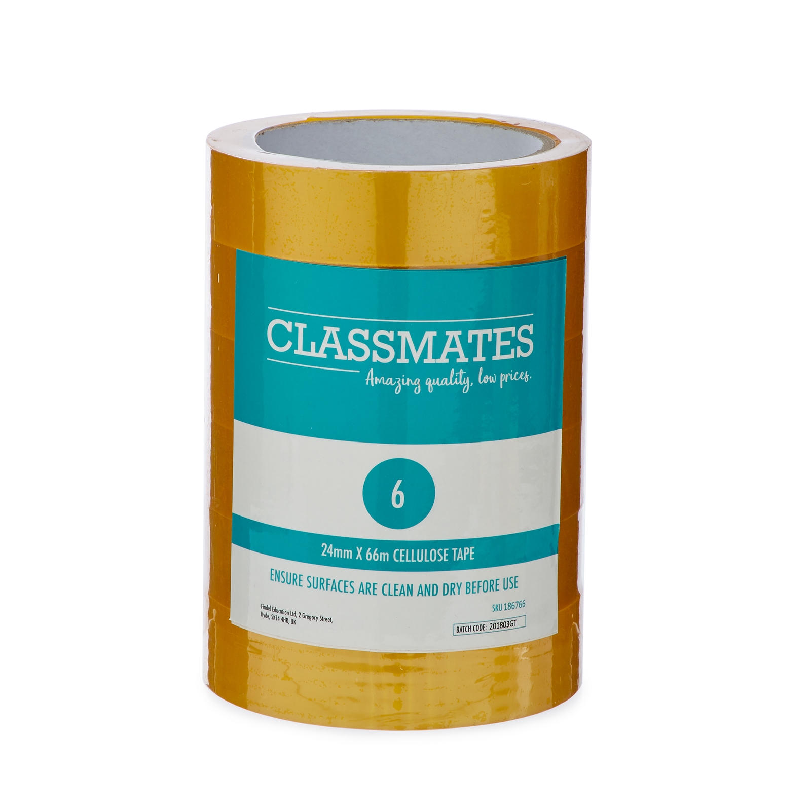 Classmates Golden Tape 25mm 66m - Pack of 6