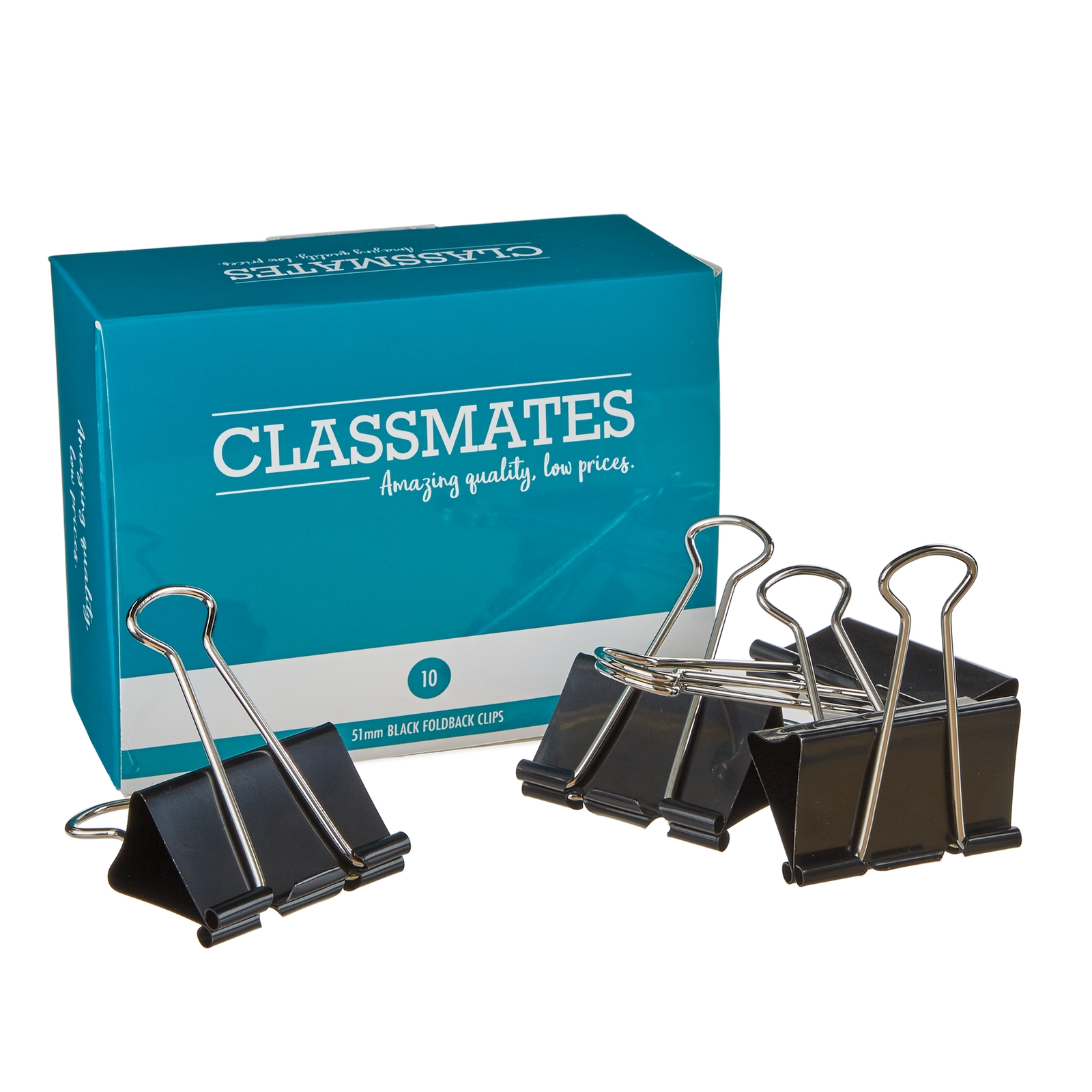 Classmates Fold Back Clip Black 50mm - Pack of 10