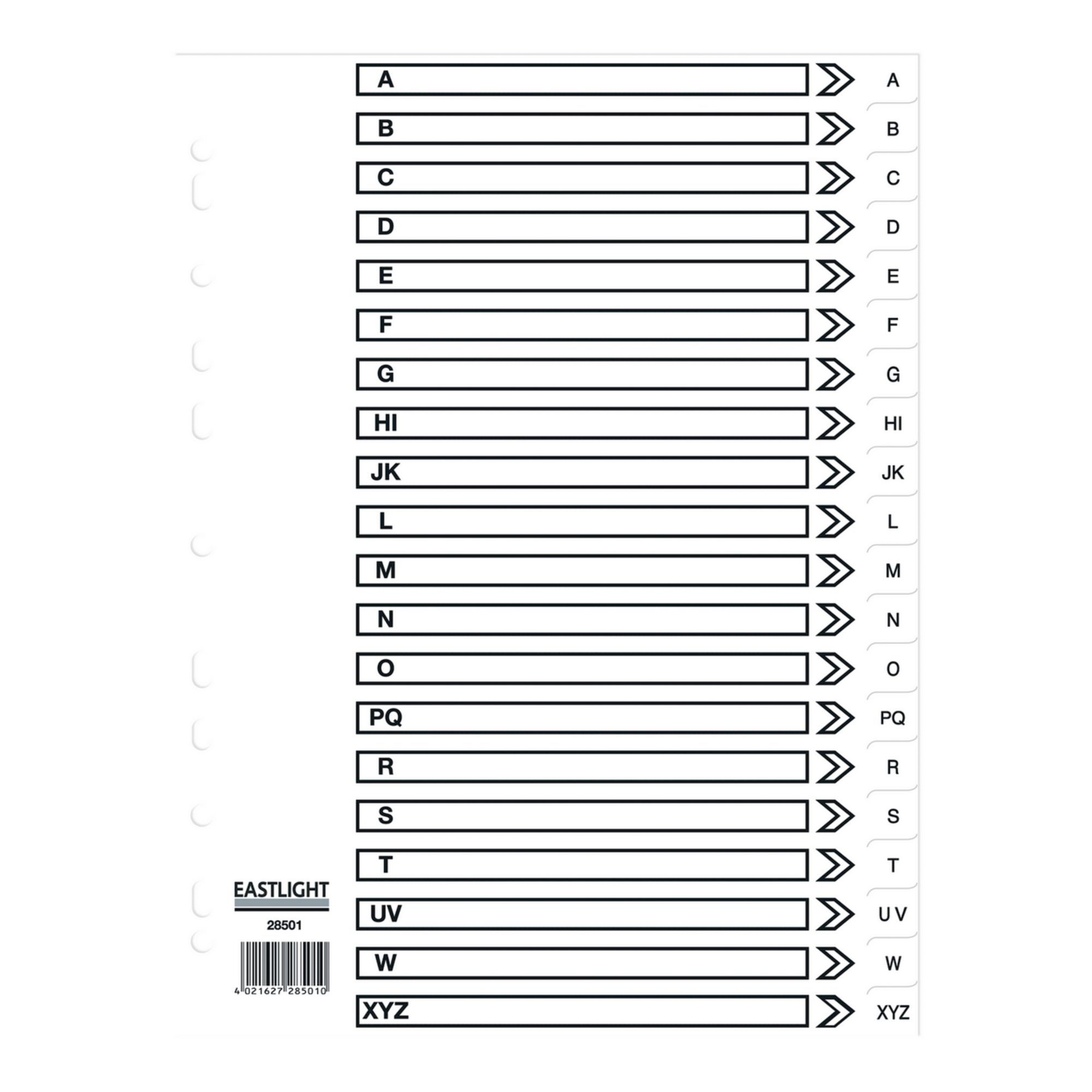 Concord Dividers White Polypropolyne A-Z (Pack of 10)