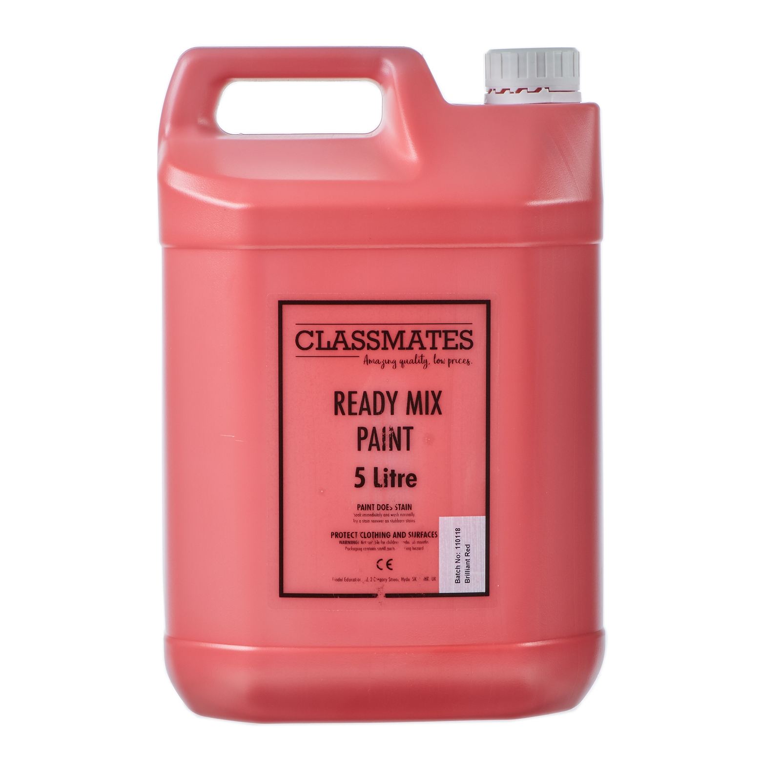 Classmates Brilliant Red Ready Mixed Paint - 5 Litre - Each