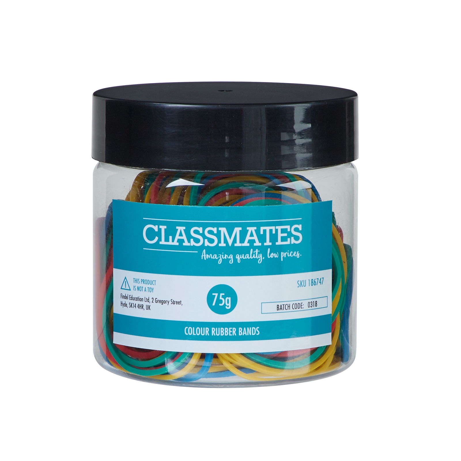 Classmates Rubber Bands 75g Assorted (Warning: May Contain Natural Rubber Latex)