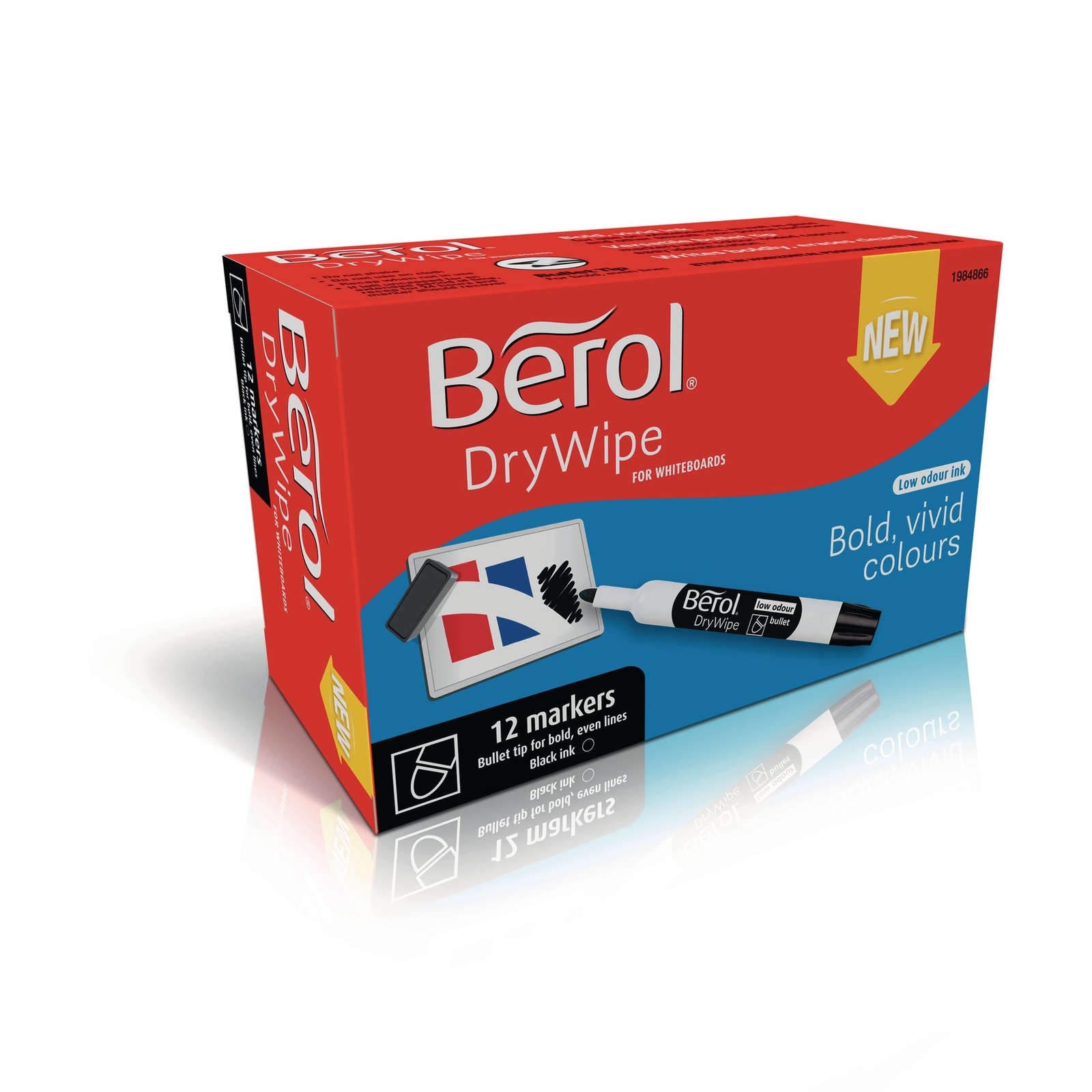 Berol Whiteboard Bullet Tip Marker - Black - Pack of 12