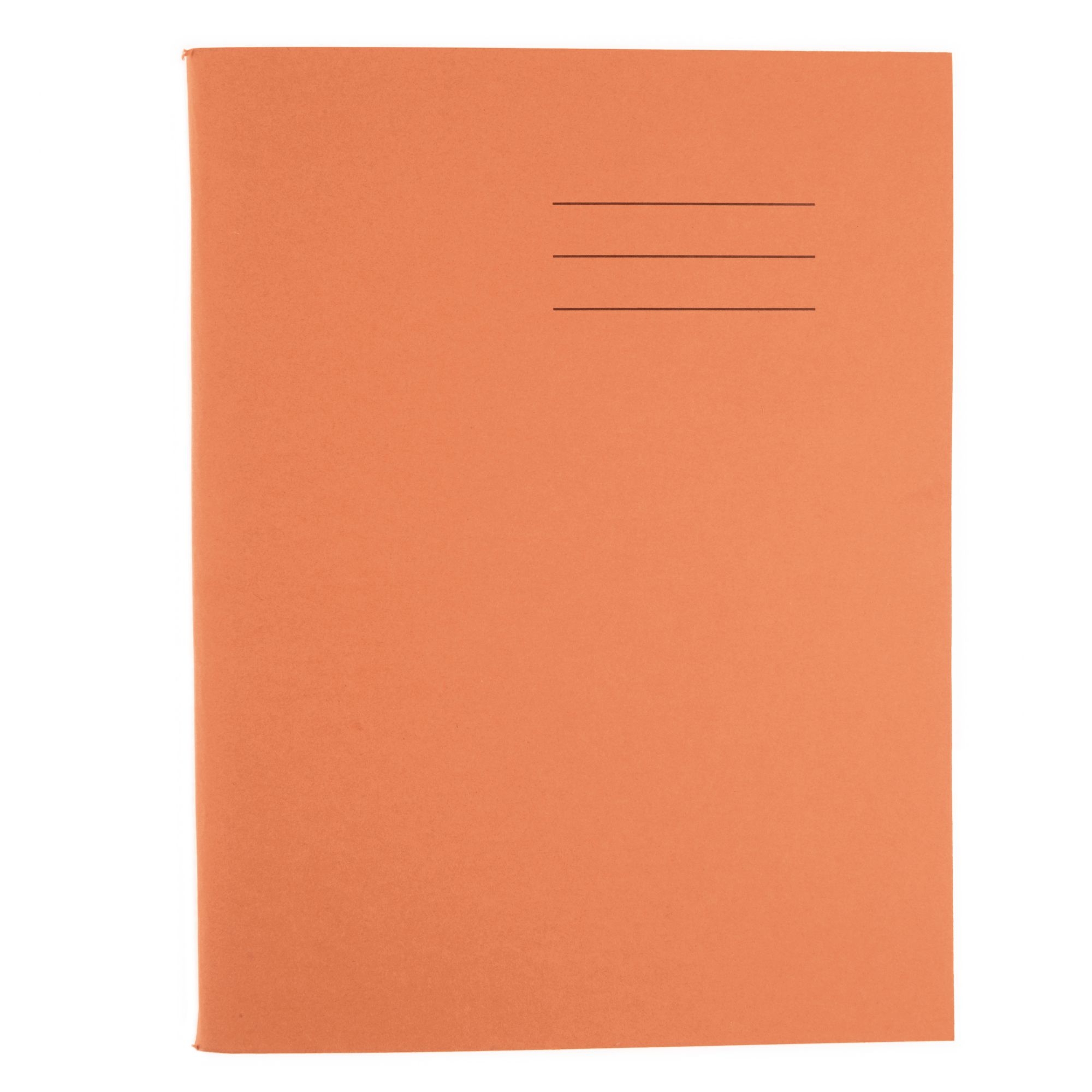 9x7 Exercise Book 80 Page, Plain/8mm Ruled with Margin Alternate, Orange - Pack of 100